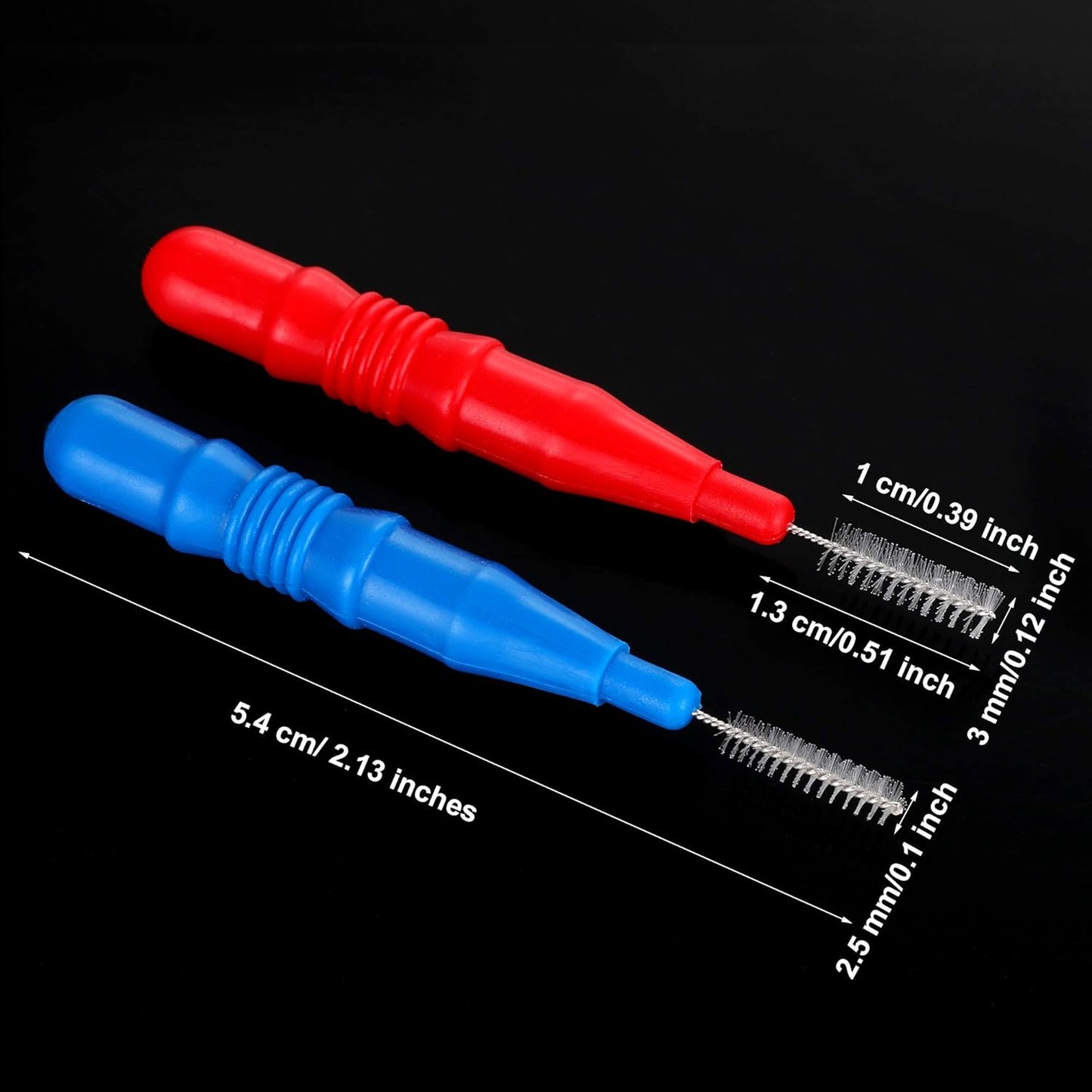 100 Pcs Braces Dental Brush Flosser for Cleaner Interdental Brush Toothpick Tooth Flossing Head Oral Dental Toothpick Cleaners Cleaning Tool(Red and Blue)