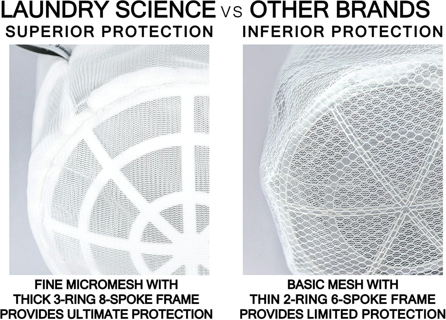 Premium Bra Wash Bag – Set of 3 Mesh Lingerie Laundry Bags for Delicates – Protects Bras, Underwear & Intimates in Washing Machine – Durable Zipper Closure – Regular Size