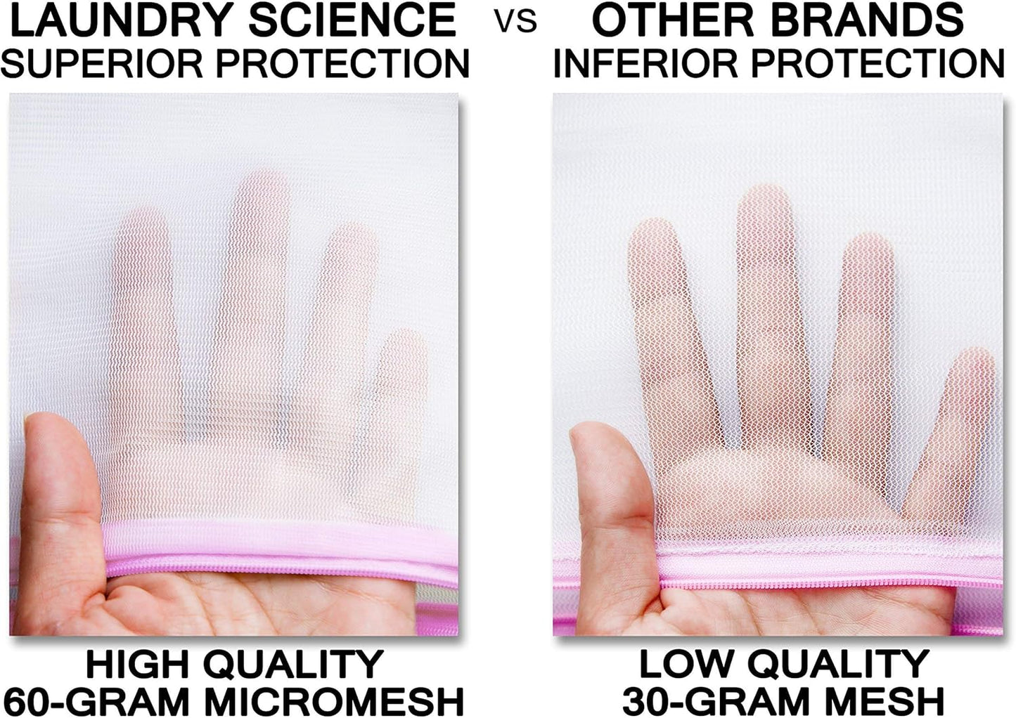 Premium Bra Wash Bag – Set of 3 Mesh Lingerie Laundry Bags for Delicates – Protects Bras, Underwear & Intimates in Washing Machine – Durable Zipper Closure – Regular Size
