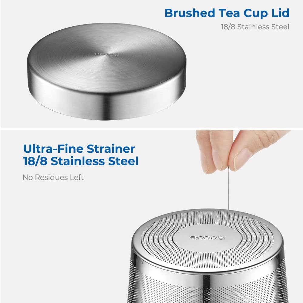 16.9 Oz Borosilicate Glass Tea Mug Cup Tea Glasses with Stainless Steel Infuser & Lid, Loose Leaf Glass Tea Cup Teacup 430mL(Use Capacity)