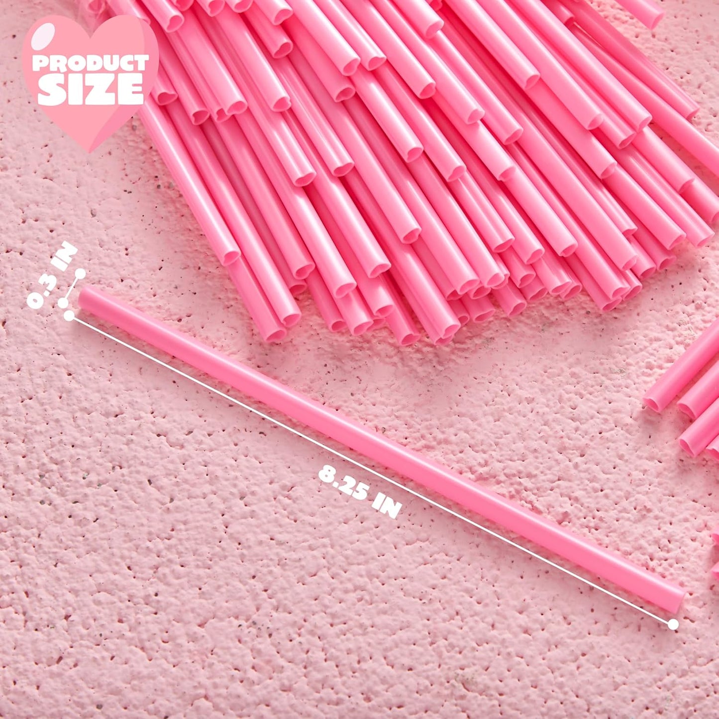120 PCS Valentine Heart Shaped Pink Straws, Reusable Drinking Cute Straw for Valentine's day Cocktail, Birthday Party, Bridal Shower, Wedding Supplies, Valentine Party