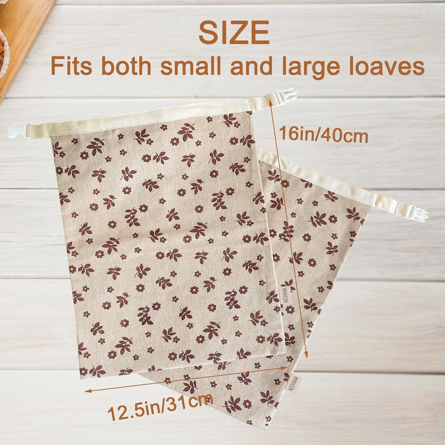 2 Pack Beeswax Bread Bags for Sourdough,Reusable Cotton Beeswax Bag for Homemade Bread,Freezer-Friendly & Freshness Preservation Storage to Keep Fresh