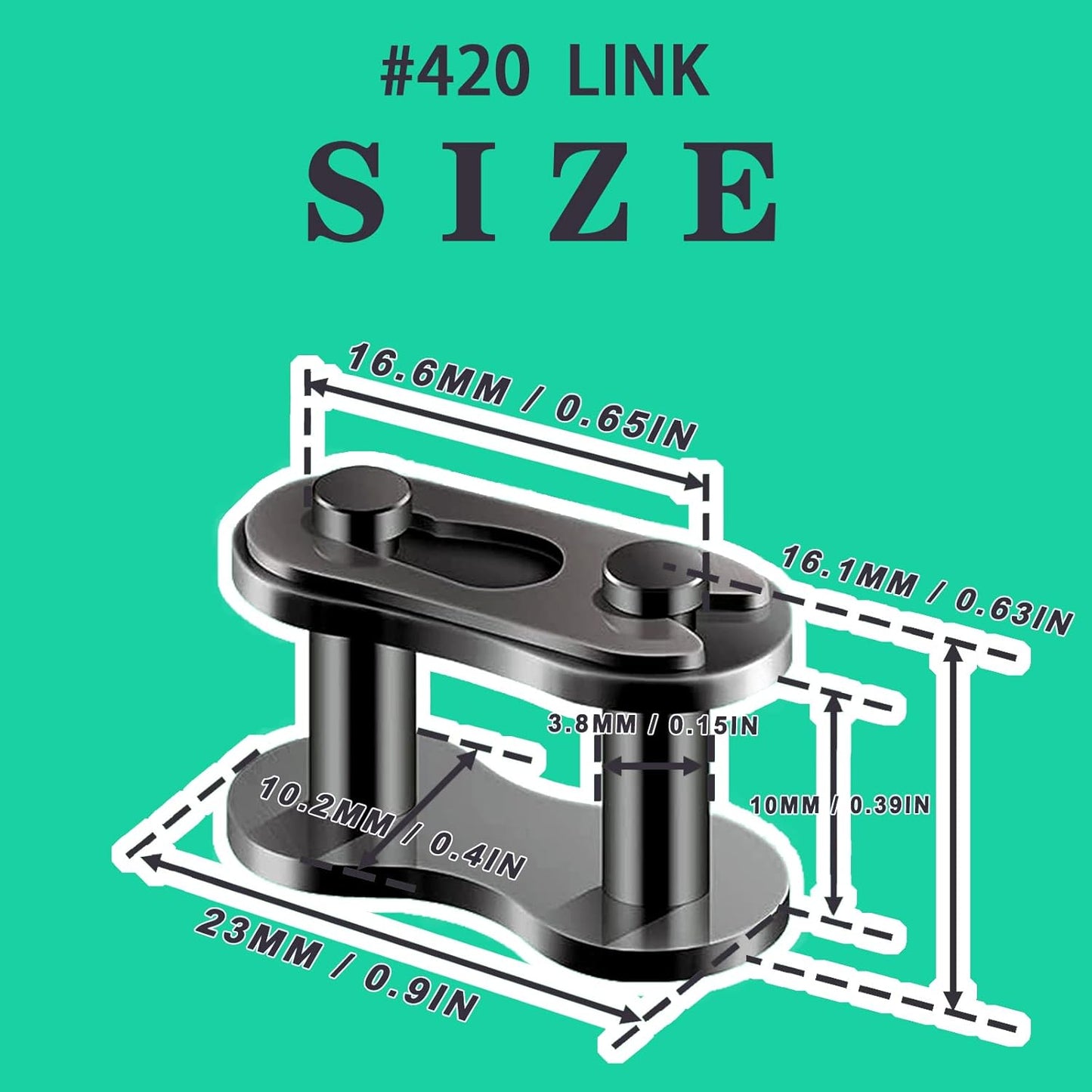 #420 Chain Master Link Carbon Steel Heavy Duty for 50cc 70cc 90cc 110cc 125cc Dirt Bike Quad Buggy Mini Bike Pit ATV Scooter 8pcs