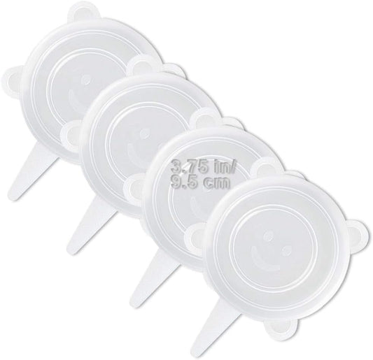 4 Pack Same Size Silicone Stretch Lids, Thicker Reusable Sturdy Silicone Container Cover, Expandable Food Storage Covers, Dishwasher and Freezer Safe, 3.75in(9.5cm)