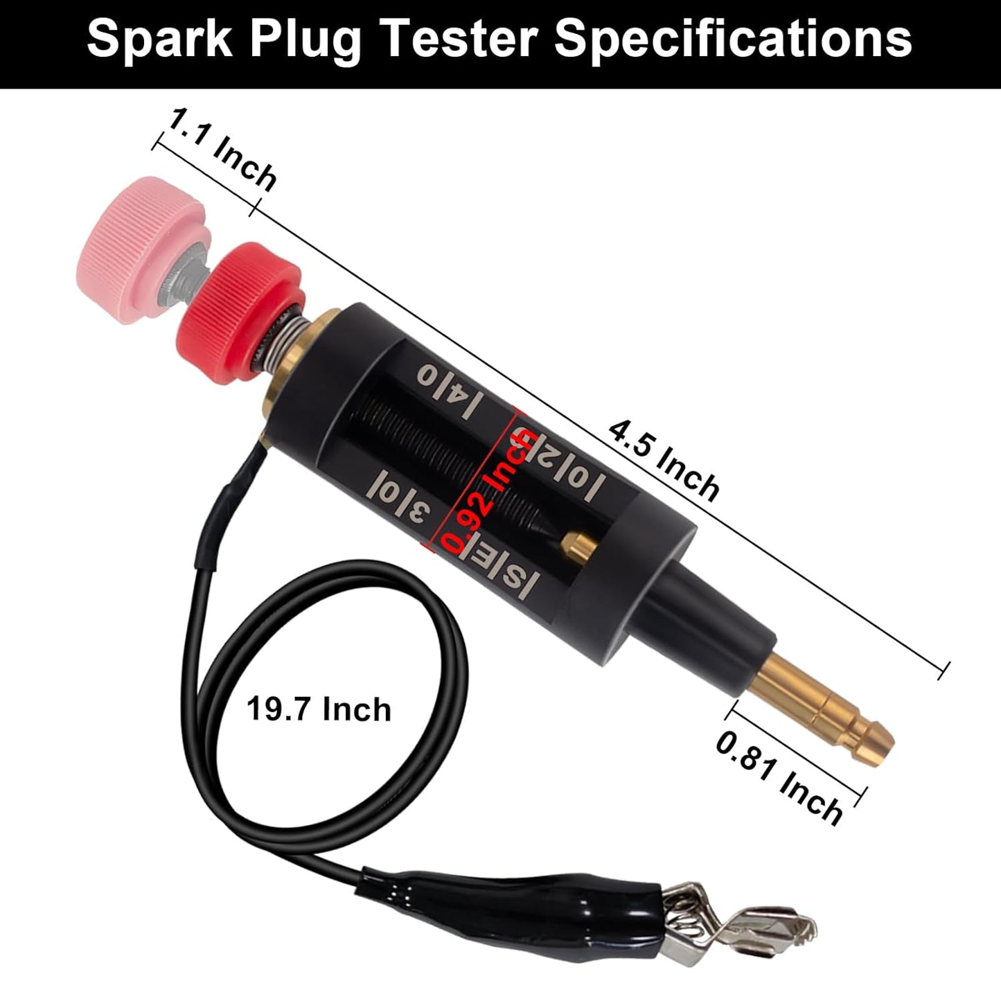 Spark Plug Tester, Adjustable Ignition Coil Tester System, Coil Pack Tester, Spark Testers Tool, Spark Checker, Autos Diagnostic Test Tool for Automotive, Small Engines, Lawnmowers