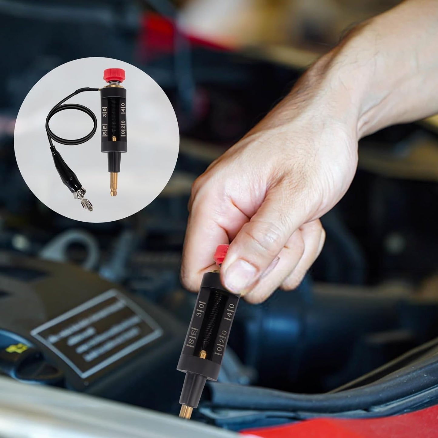 Spark Plug Tester, Adjustable Ignition Coil Tester System, Coil Pack Tester, Spark Testers Tool, Spark Checker, Autos Diagnostic Test Tool for Automotive, Small Engines, Lawnmowers