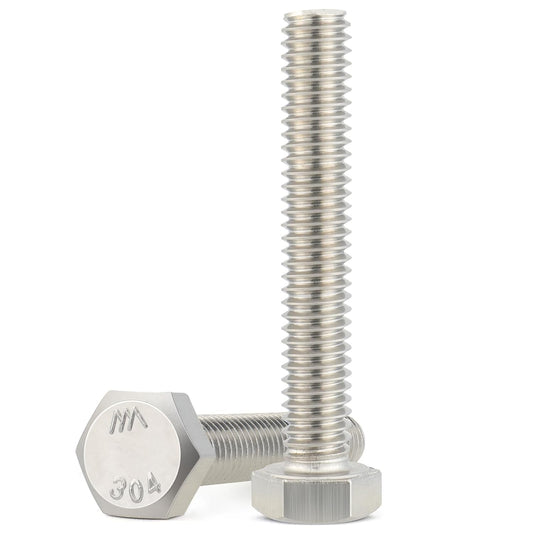 15Pcs 1/4-20 x 3-1/2" Hex Head Screws Bolts,304 Stainless Steel 18-8,Fully Threaded,External Hex Drive,Mounting Chair,Rail,Pump,Wheels,Handles,Antenna Parts,Boat and Plastic Bumpers(VG10211)