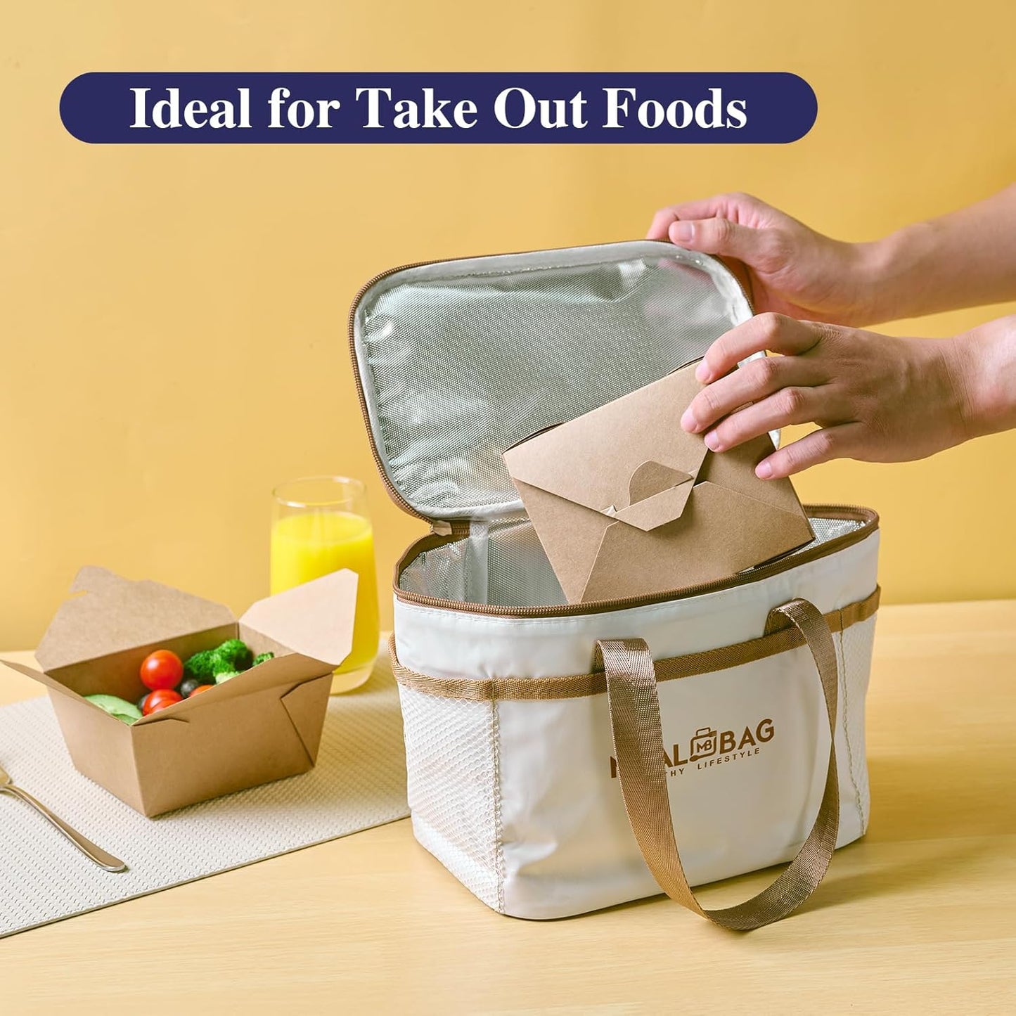 50 Pack 27 oz Take Out Food Containers, Kraft Brown Take Out Boxes Leak Grease Resistant and Stackable for Restaurants, Homes, Offices, Picnics