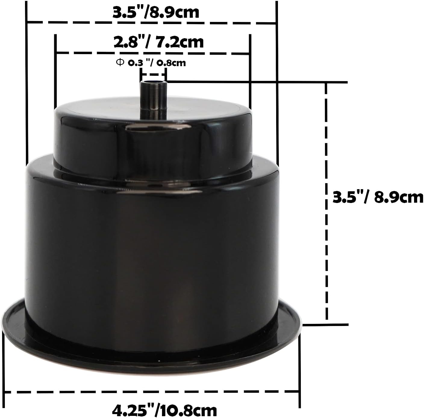 Black Plastic Cup Drink Holder Insert with Drain for Marine Boat RV Camper, 4PCS