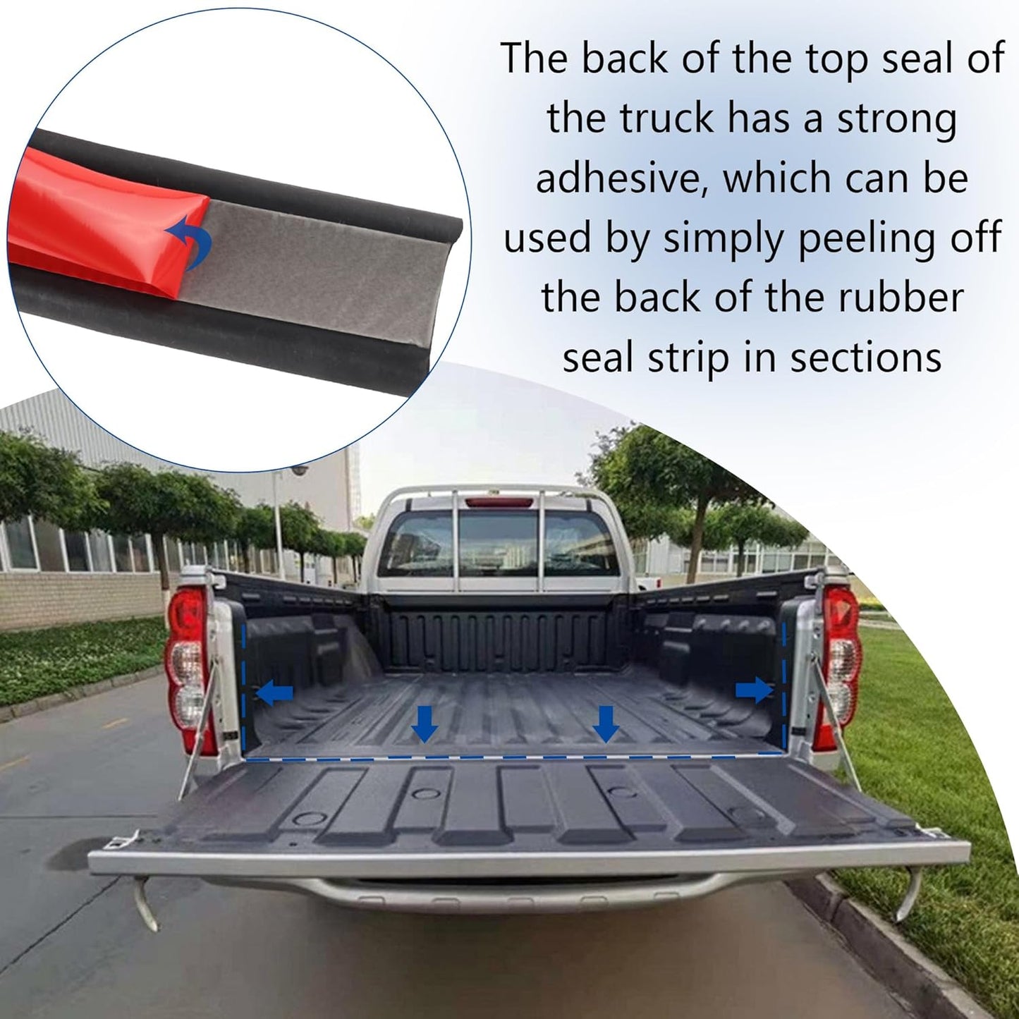 Truck Tonneau Cover Seal,Camper Shell Seal Rubber Weather Stripping with Double Hole,Universal Tailgate Seals for Pickups Trucks Campers Cars(24.6Ft)