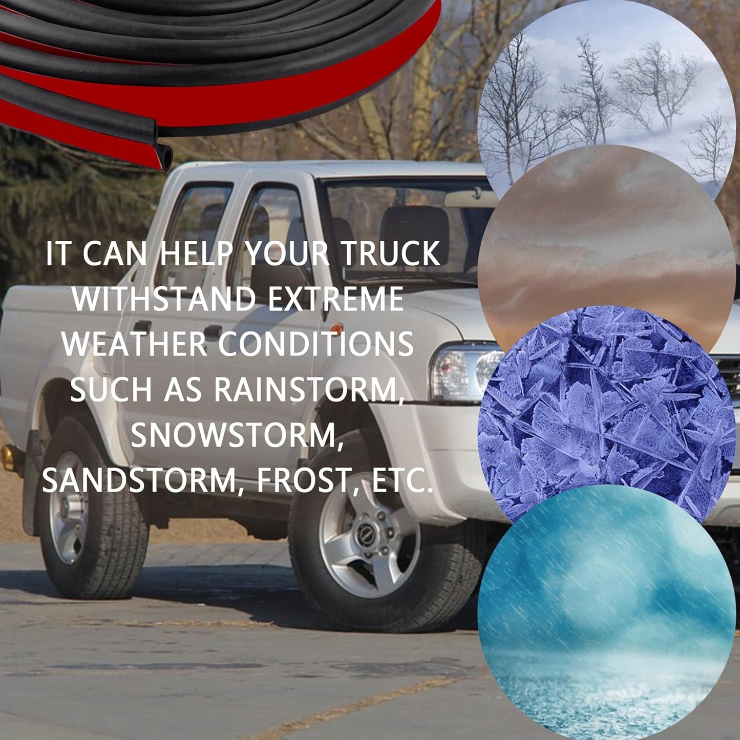 Truck Tonneau Cover Seal,Camper Shell Seal Rubber Weather Stripping with Double Hole,Universal Tailgate Seals for Pickups Trucks Campers Cars(24.6Ft)