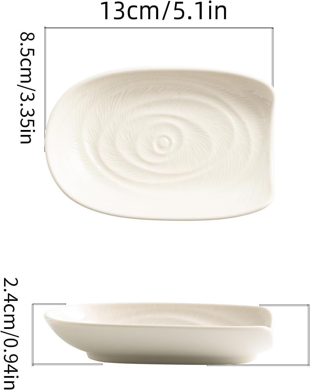 Ceramic Spoon Rest for Kitchen Counter 5.1 Inch Porcelain Spoon Holder Farmhouse Cooking and Coffee Spoon Rest for Stove Top (white)