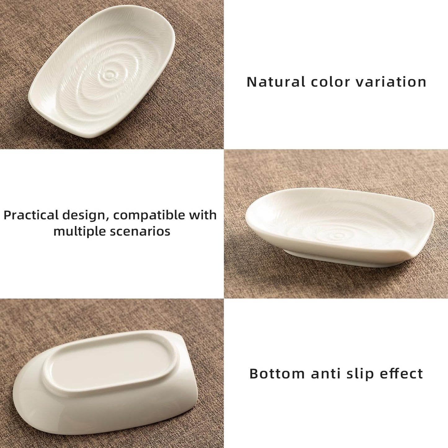 Ceramic Spoon Rest for Kitchen Counter 5.1 Inch Porcelain Spoon Holder Farmhouse Cooking and Coffee Spoon Rest for Stove Top (white)