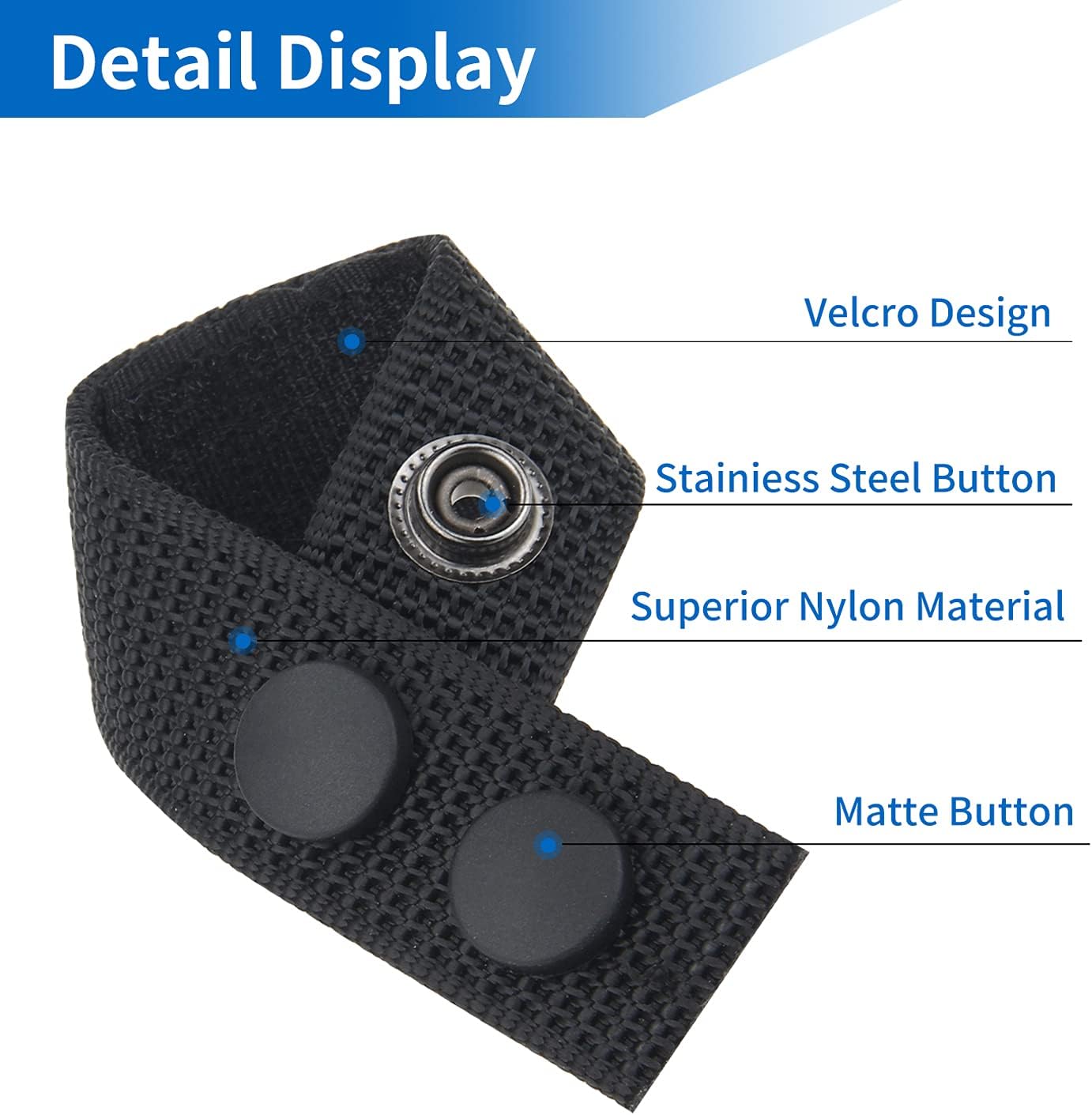Belt Keepers for Duty Belt, 1000D Nylon Tactical Keepers 2¼" with Double Snaps