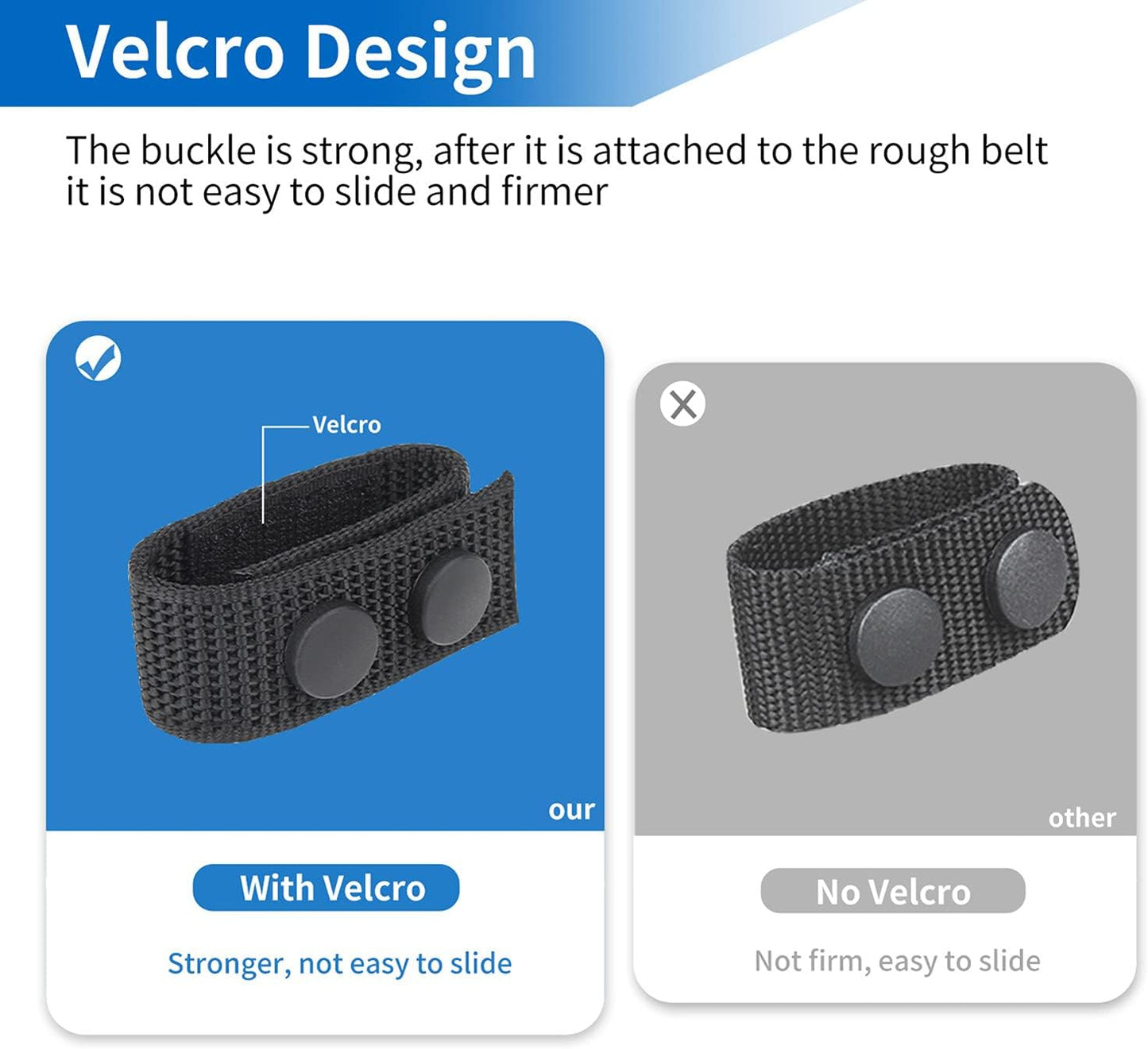 Belt Keepers for Duty Belt, 1000D Nylon Tactical Keepers 2¼" with Double Snaps