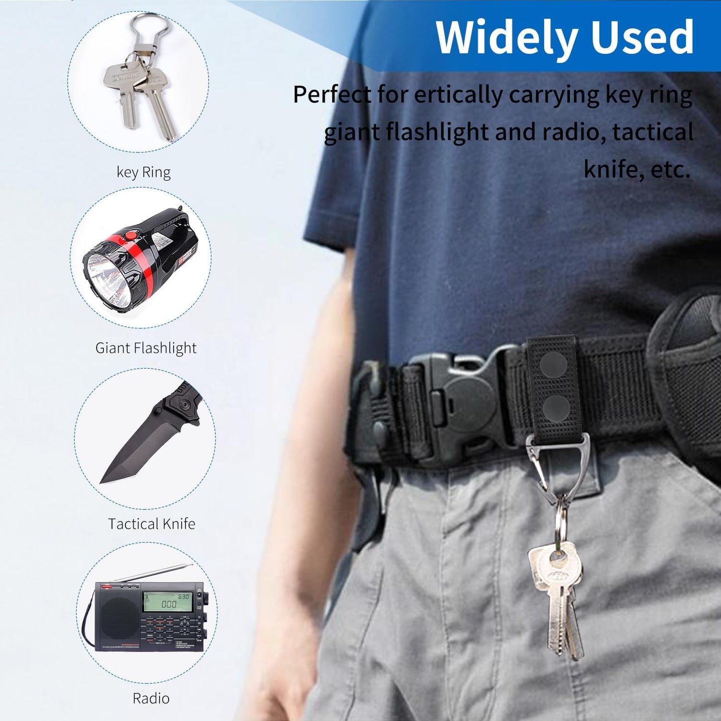 Belt Keepers for Duty Belt, 1000D Nylon Tactical Keepers 2¼" with Double Snaps