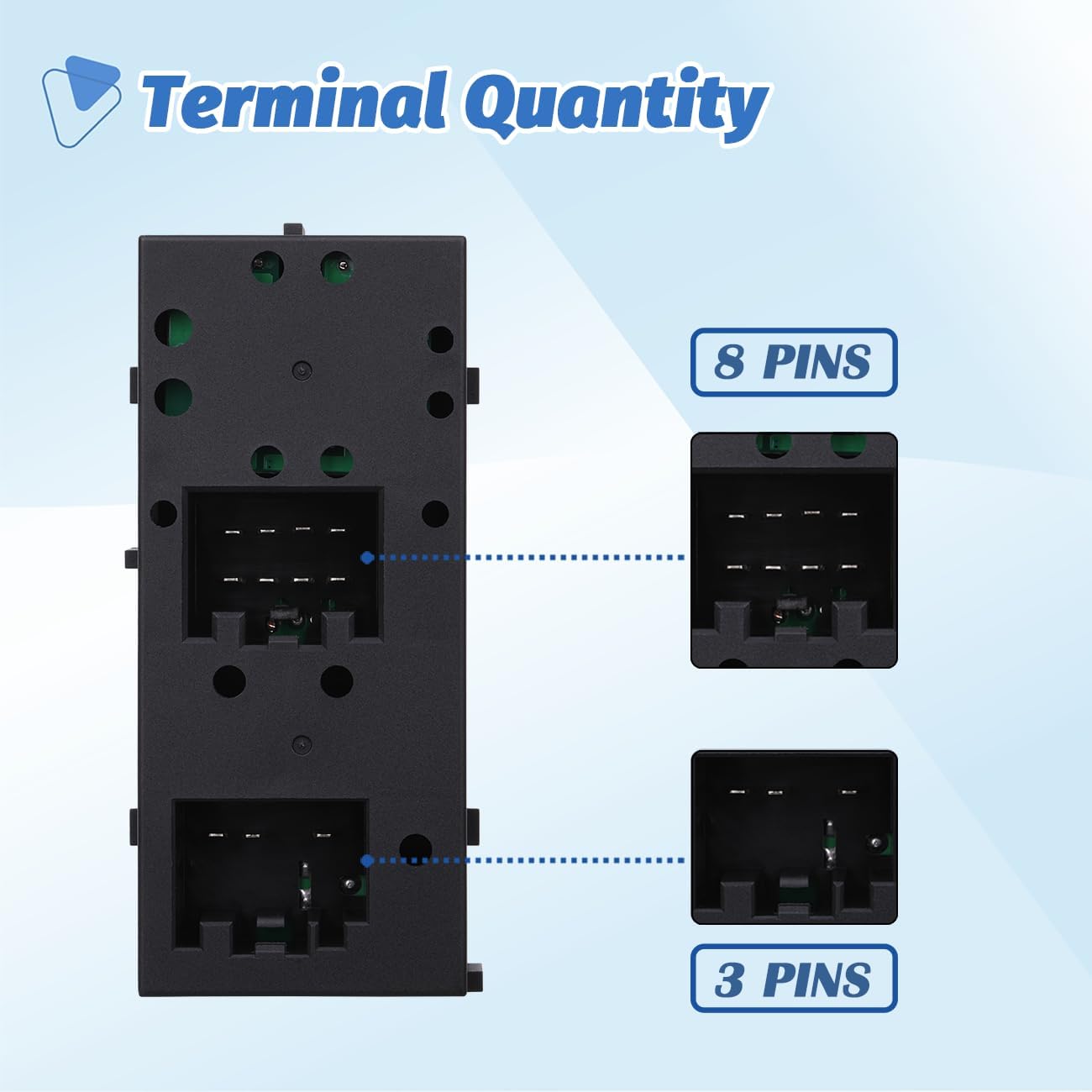 Power Window Control Switch Master Door Button Compatible with 2003-2008 Ford Crown Victoria/F150/Expedition, 06-08 Lincoln Mark LT, 03-08 Mercury Grand Marquis/Marauder Replace OEM 5L1Z14529AA