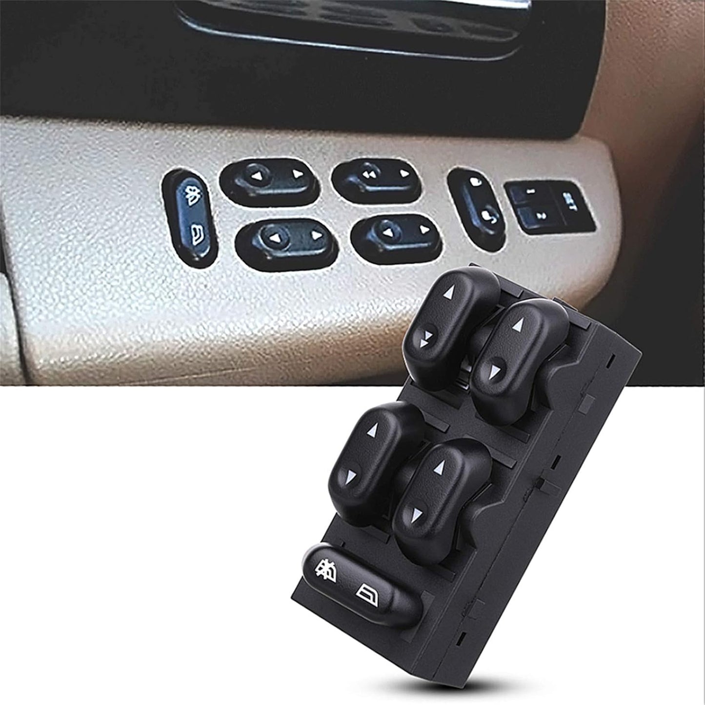 Power Window Control Switch Master Door Button Compatible with 2003-2008 Ford Crown Victoria/F150/Expedition, 06-08 Lincoln Mark LT, 03-08 Mercury Grand Marquis/Marauder Replace OEM 5L1Z14529AA
