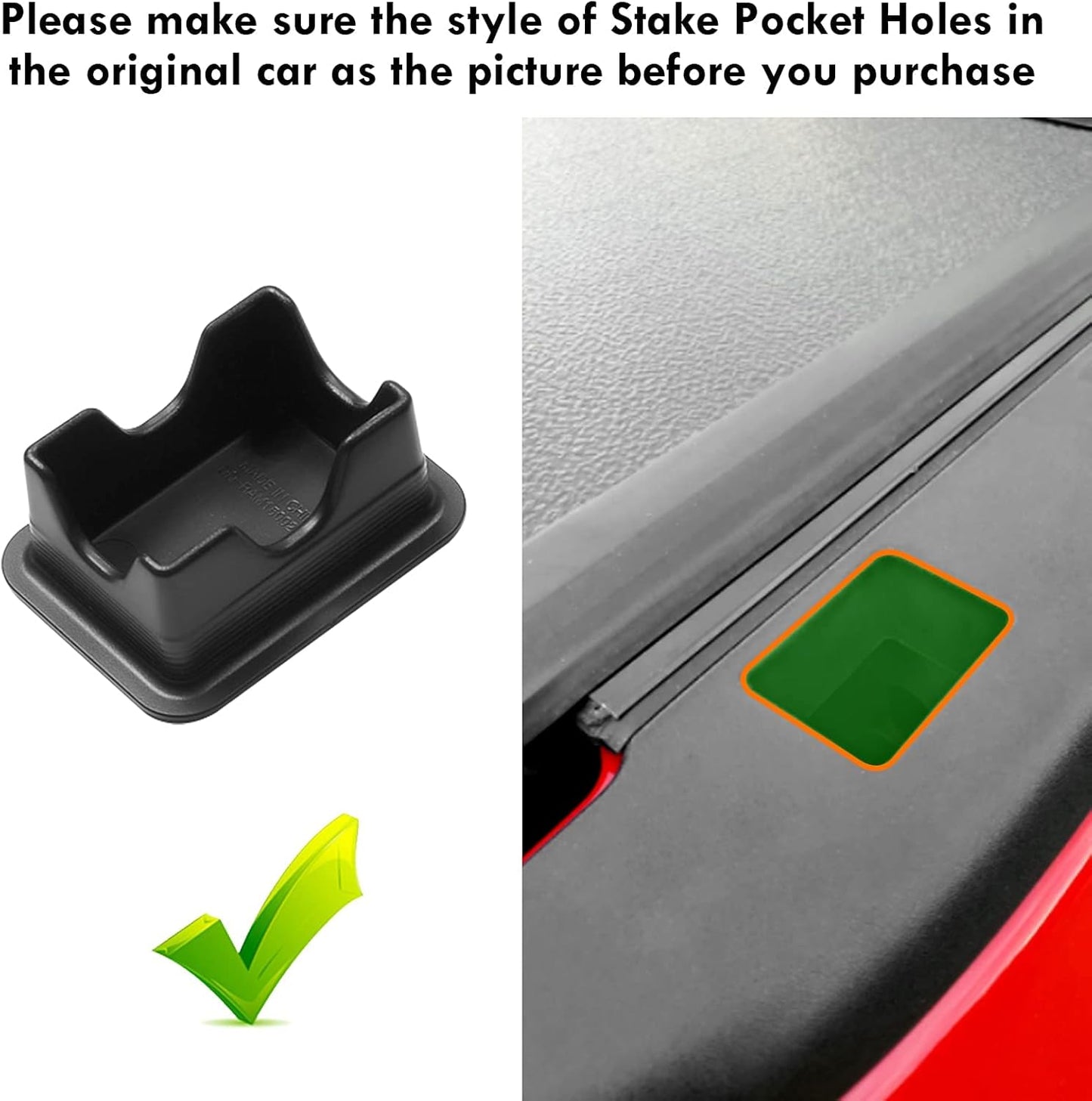 Ram 1500 Stake Pocket Covers, Rear Truck Bed Rail Stake Pocket Cover Compatible with Dodge Ram 2019-2024 2025 2026(Set of 2)
