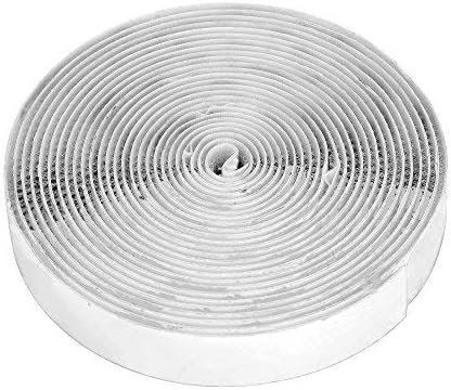 16 Feet Length 0.75 Inches Width Hook and Loop with Strong Self Adhesive Interlocking Strip, Mounting Tape Heavy Duty Adhesion Fastener (White)