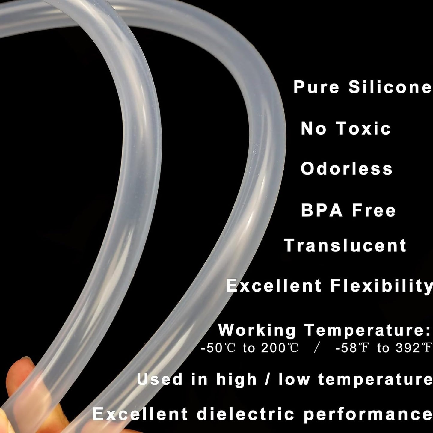 Silicone Tubing 1/2" ID x 5/8" OD - 10ft Length Food Grade Silicon Tube Flexible High Temp Pure Silicone Hose for Home Brewing Wine making (9.84ft)
