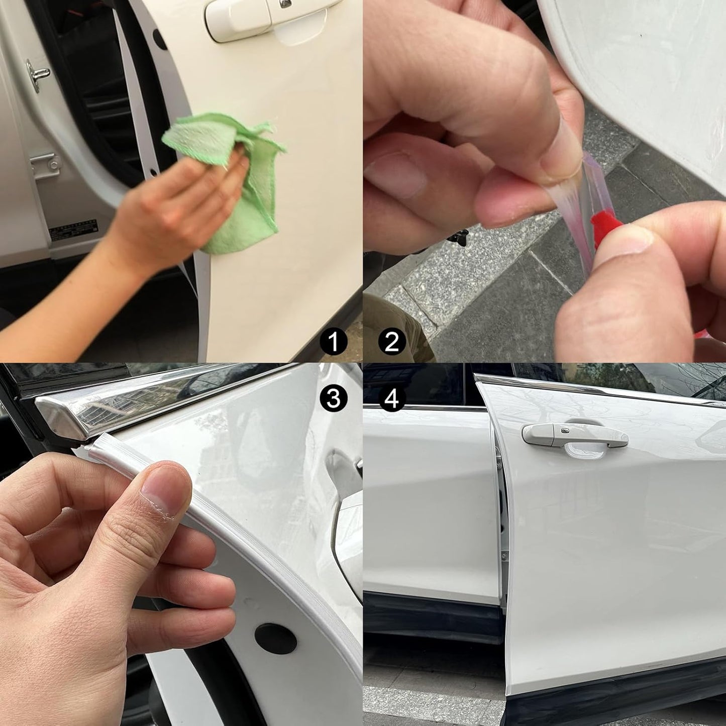 32.8ft (10m) Car Door Edge Guards Clear – Self-Adhesive PVC, U-Shaped, Fits Most Vehicles, Scratch- and Chip-Resistant – Reduces Dings in Parking Lots