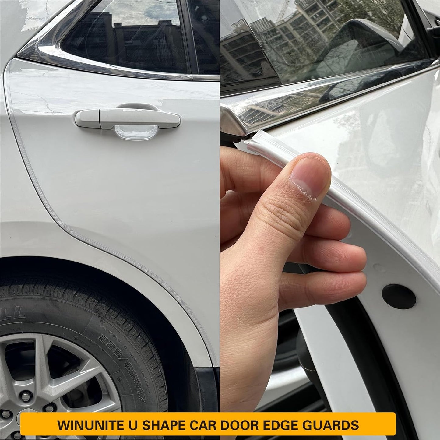 32.8ft (10m) Car Door Edge Guards Clear – Self-Adhesive PVC, U-Shaped, Fits Most Vehicles, Scratch- and Chip-Resistant – Reduces Dings in Parking Lots