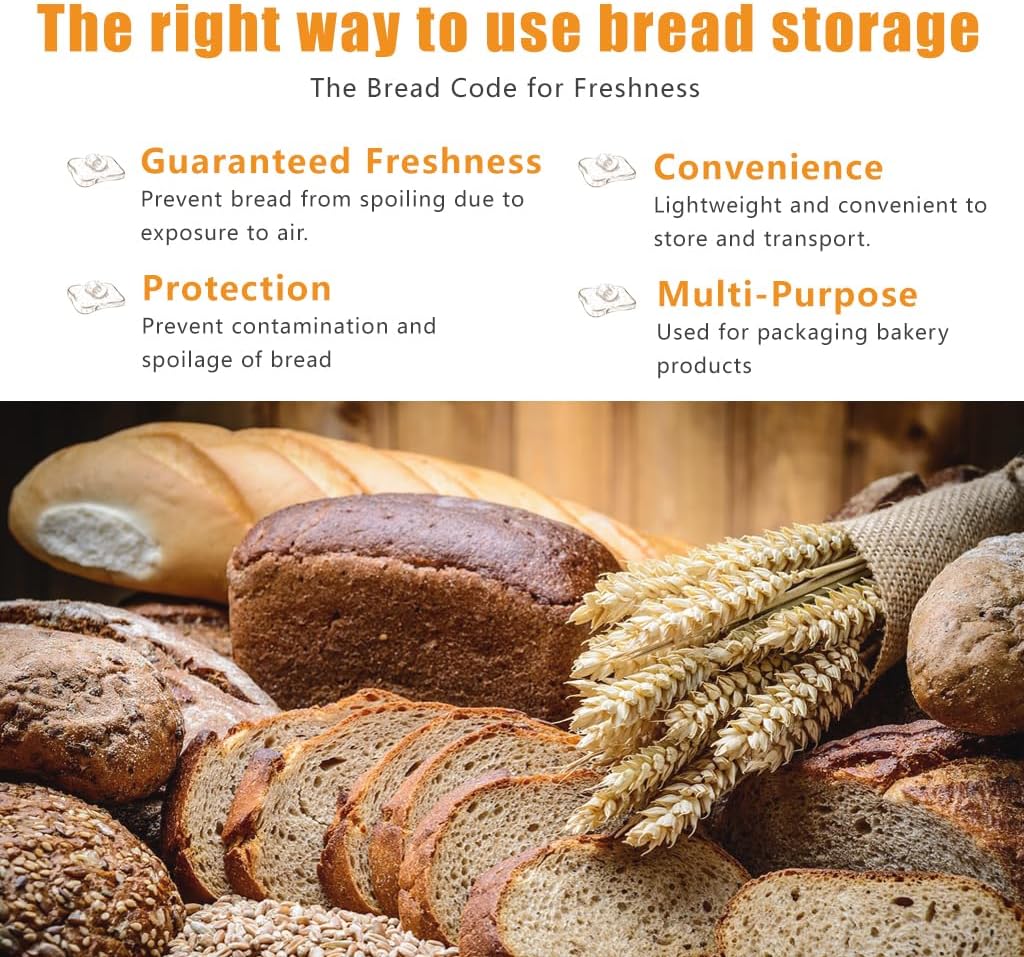 120Pcs Plastic Bread Bags for Homemade Bread and 120 Ties, 18 x 8 x 4 Inch Reusable Clear Loaf Bags, Adjustable, Perfect for Home Bakers and Bakeries (120Pcs)