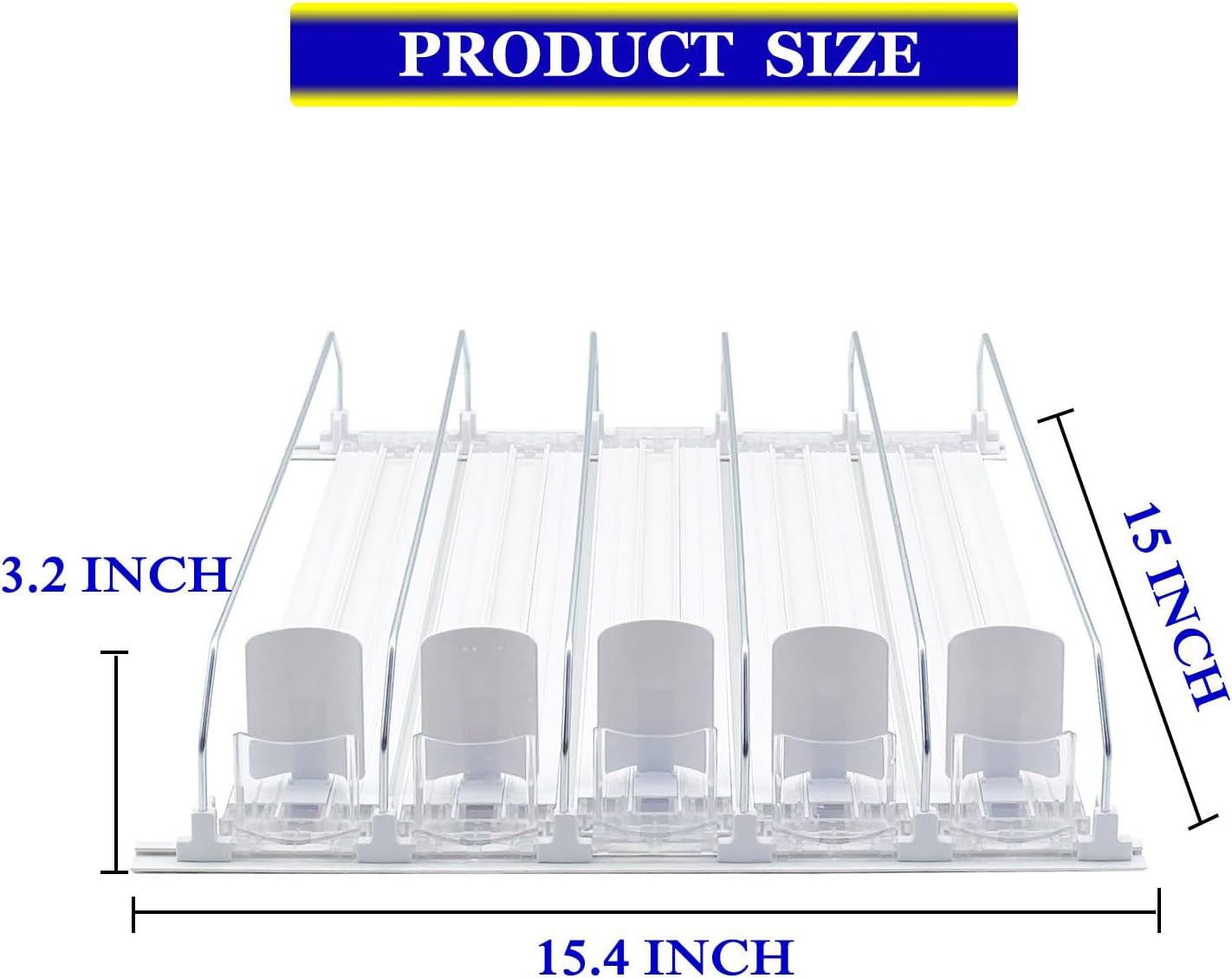 Drink Dispenser for Fridge,Automatic Pusher Glide Soda Can Dispenser for Refrigerator and Adjustable Width - Storage 25 Cans