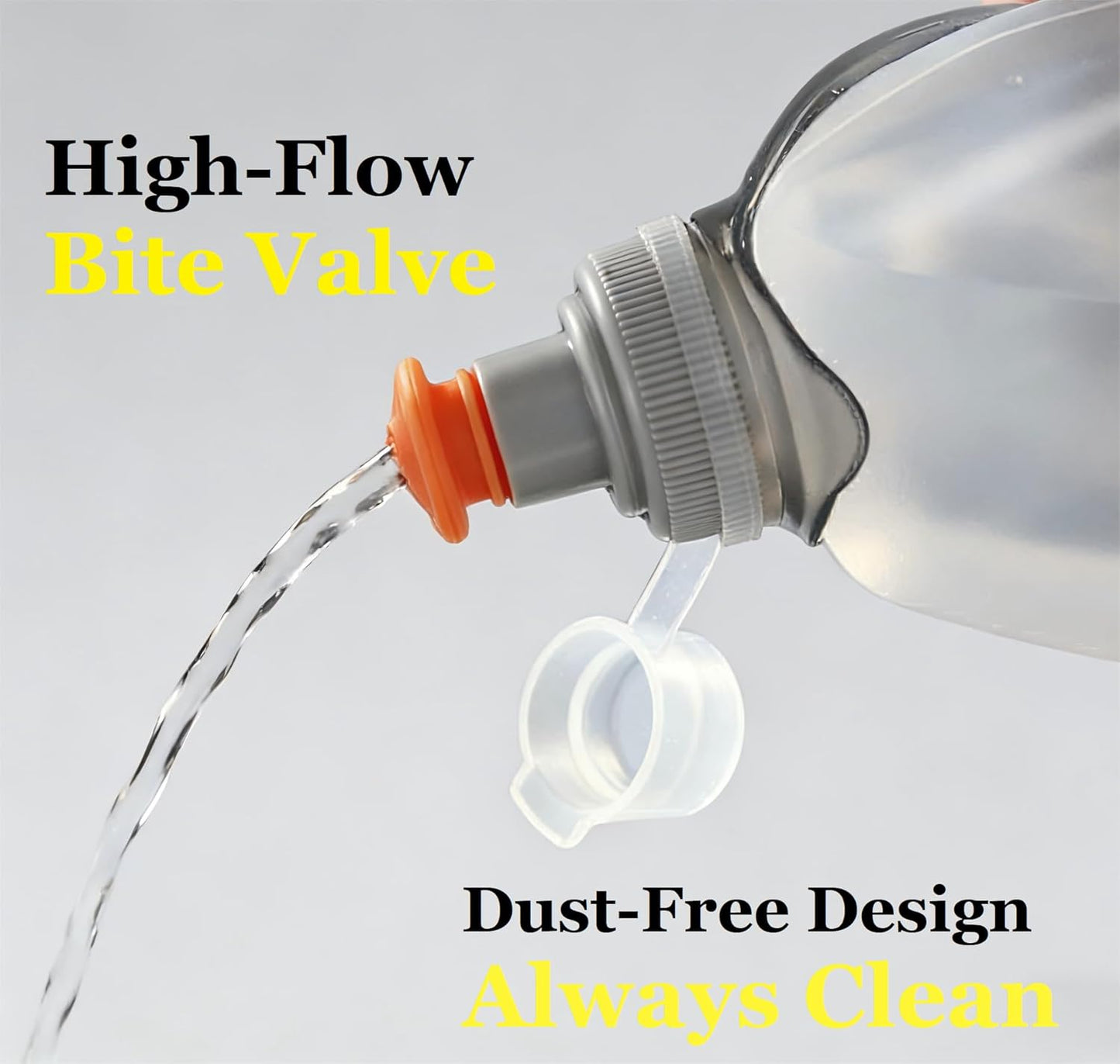 Water Bottle for Running No Bounce Water Bottle with Clip and Cover Cap,BPA-Free Plastic, 8.8oz (250ml) for Running/Marathon/Walking/Hiking/Cycling/Trail/Skiing (2 Pack)