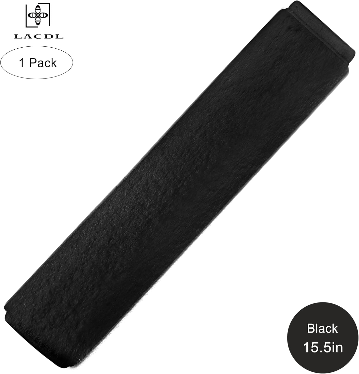 Extra Long Seatbelt Cover Super Soft Furry for Adults Kids Women & Men, Thick Plush Full Car Seat Belt Strap Cushion, Fluffy Shoulder Pad Protector, Auto Interior Accessories, 1pc, Black, 15.5in