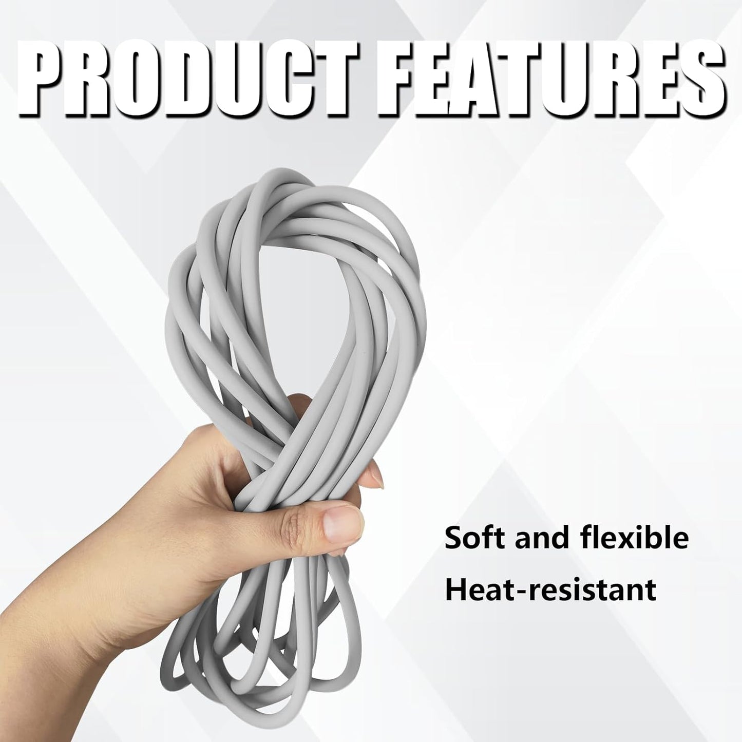 Backer Rod 1/4 Inch, EPDM Rubber Foam Caulk Saver 16.4' Grey Weather Strip Seal for Concrete Joints, Wall Cracks, Driveway and Joint Fillers.