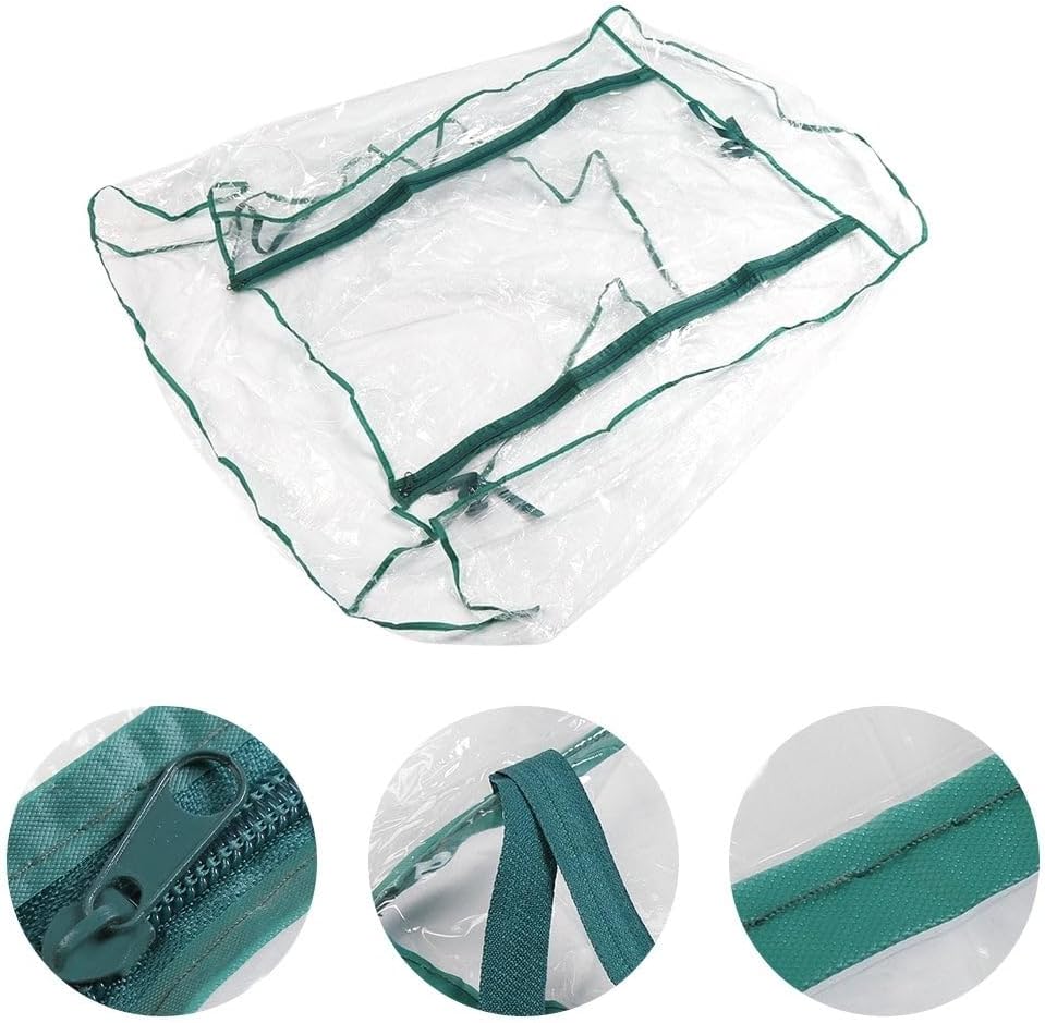 4-Tier Greenhouse Replacement Cover Clear PVC Greenhouse Cover with Roll-Up Zipper Door - 27" L x 19" W x 63" H
