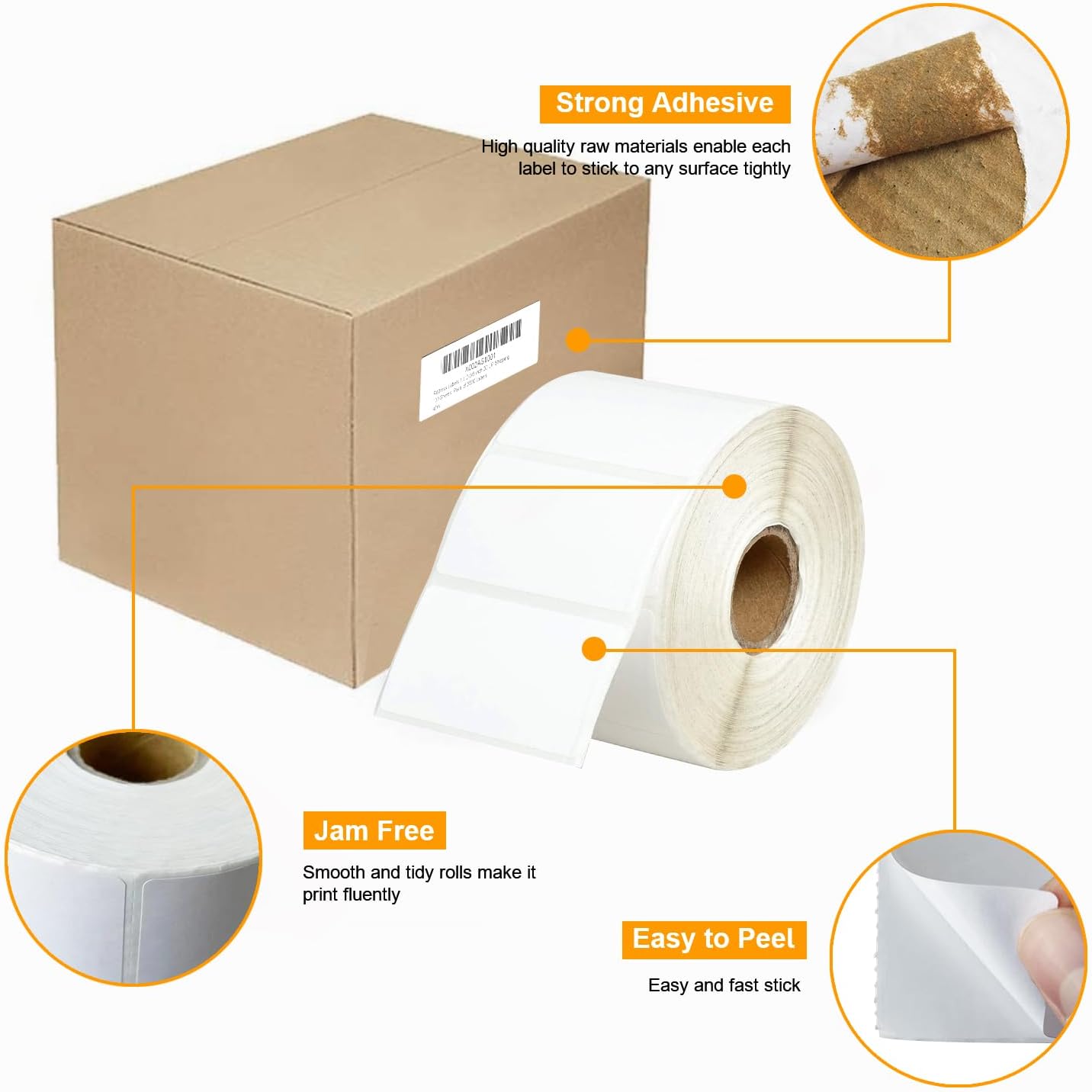 【15600 Labels/12 Rolls】 3-Proof 1" Core  2" x 1" Direct Thermal Label (51mm x 25mm) Multipurpose Shipping Address Barcodes Labels Compatible for Zebra & Rollo Desktop Label Printer