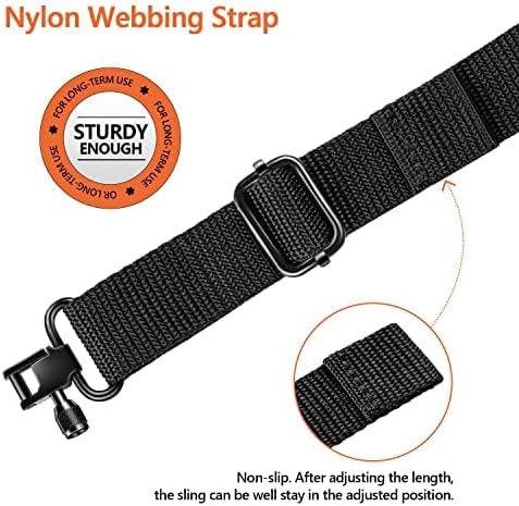 Two Point Sling with Swivels, Comfortable Neoprene Padded, Length Adjustable Shoulder Strap for Outdoors