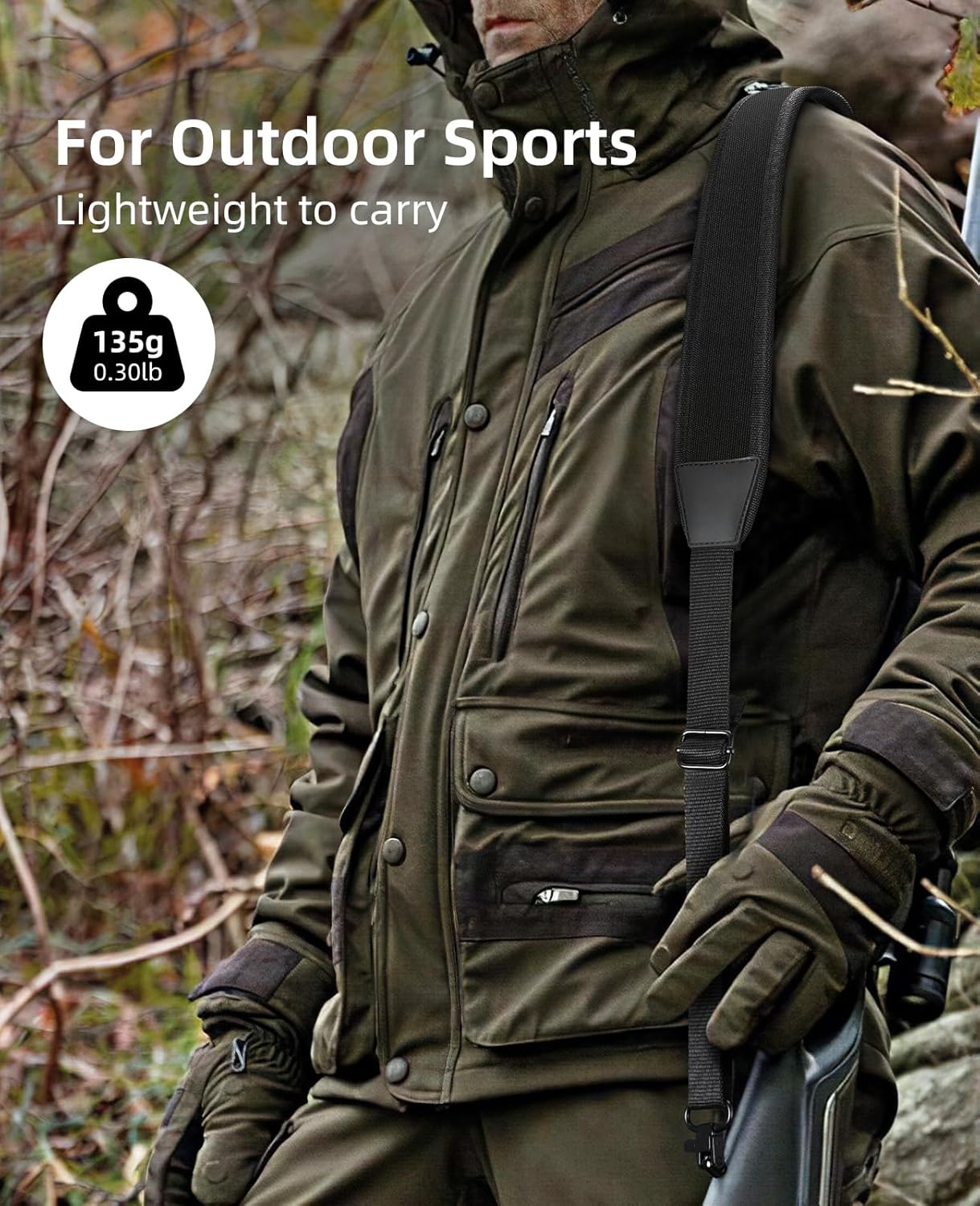 Two Point Sling with Swivels, Comfortable Neoprene Padded, Length Adjustable Shoulder Strap for Outdoors