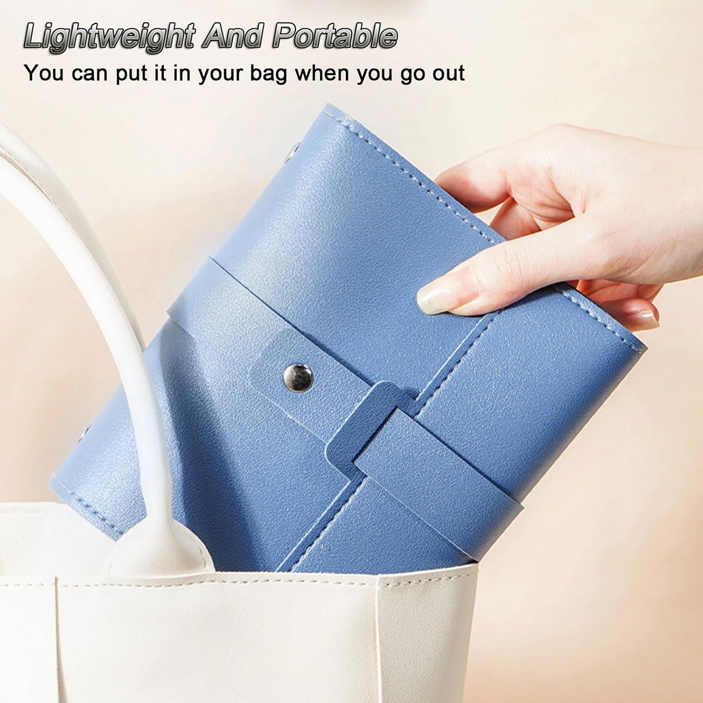 Earring Holder Organizer with Foldable Book Design Jewelry Book Organizer, Portable Pu Leather Travel Earring Case(Blue)