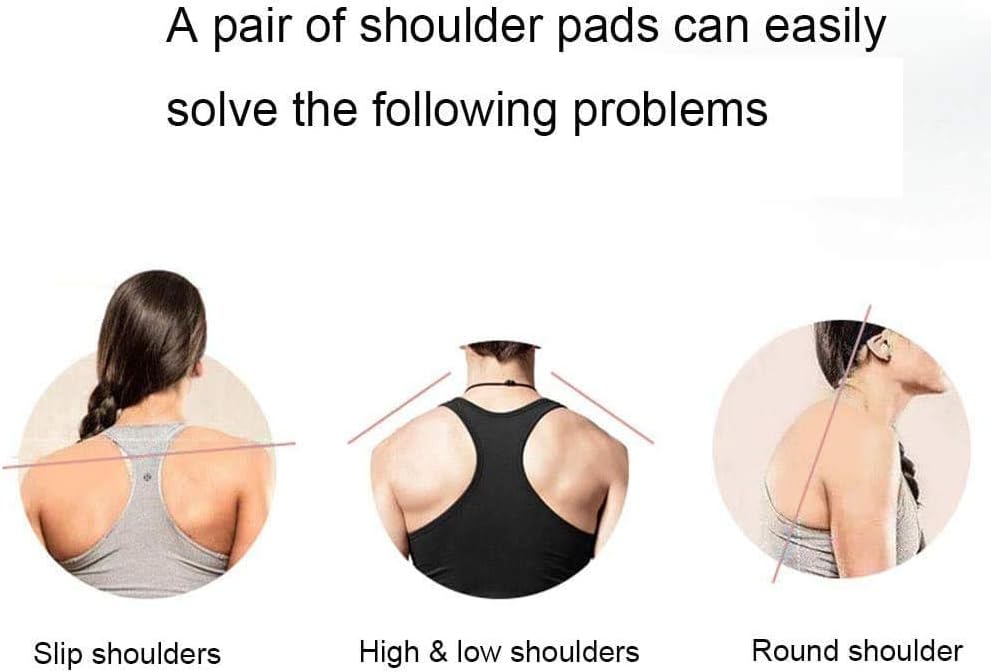Silicone Shoulder Pads for Womens Clothing, Anti-Slip Shoulder Push-Up Pads Invisible Breathable Enhancer Reusable (2 Pairs (Transparent & Skin)