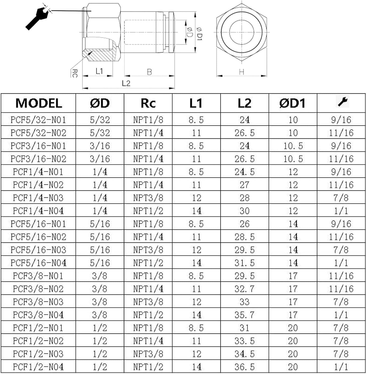 1/4 Inch Air Tube Fittings - 1/8 Npt Female Push To Connect Quick Connect Air Hose Fittings 5Packs