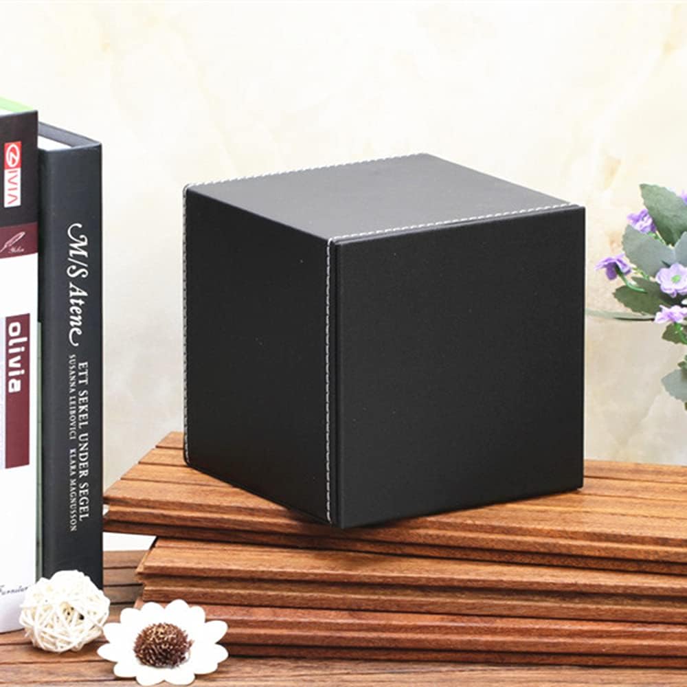 PU Leather Tissue Box Cover Square,Upgrade Large Size Napkin Holder Pumping Paper Case Dispenser,Facial Tissue Holder with Magnetic Bottom for Home Office Car Hotel Restaurant Black (Black-1)