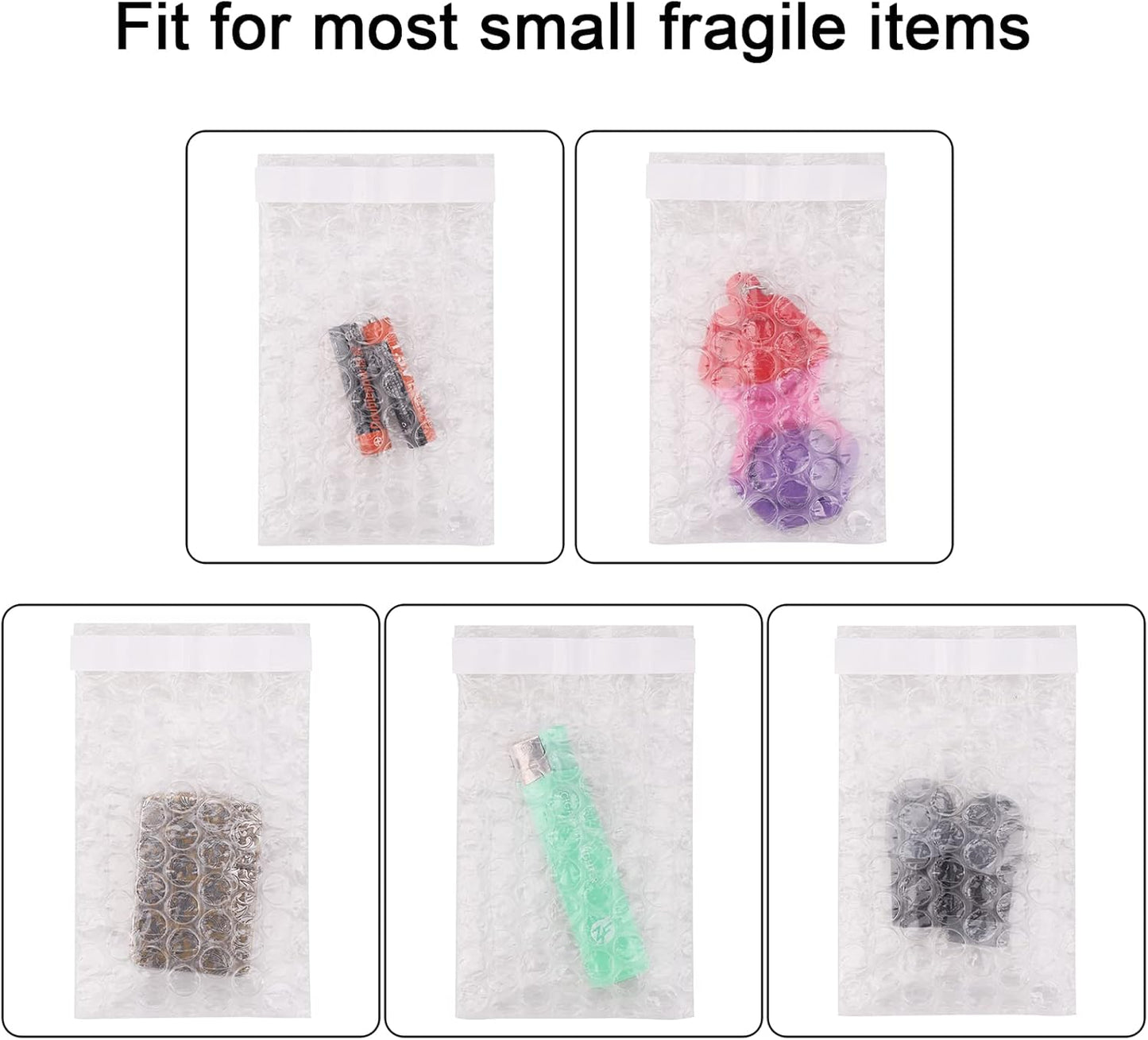 100Pack Small Bubble Out Bag Pouches 3.15" x 4" Self-Seal Bubble Pouches Bags, Double Walled Bubble Cushioning Bags, Self-Sealing Protective Wrap Cushioning Bags for Shipping, Packing, Moving