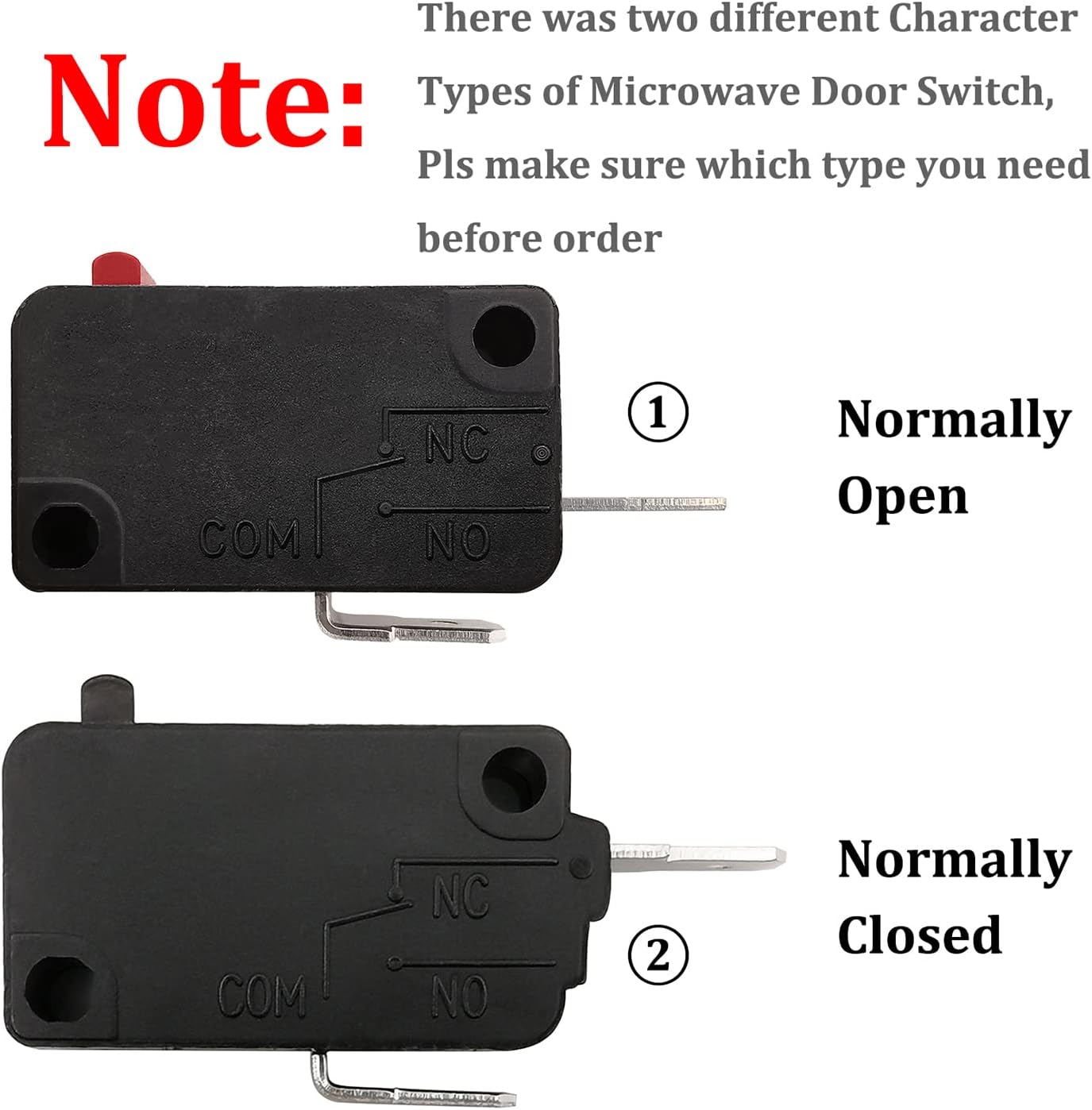 Microwave Oven Door Switch Replacement Part, 16A 125VAC, KW3AT-16 (Downward Compatible with KW3A-16), 2X Normally Open + 1x Normally Closed