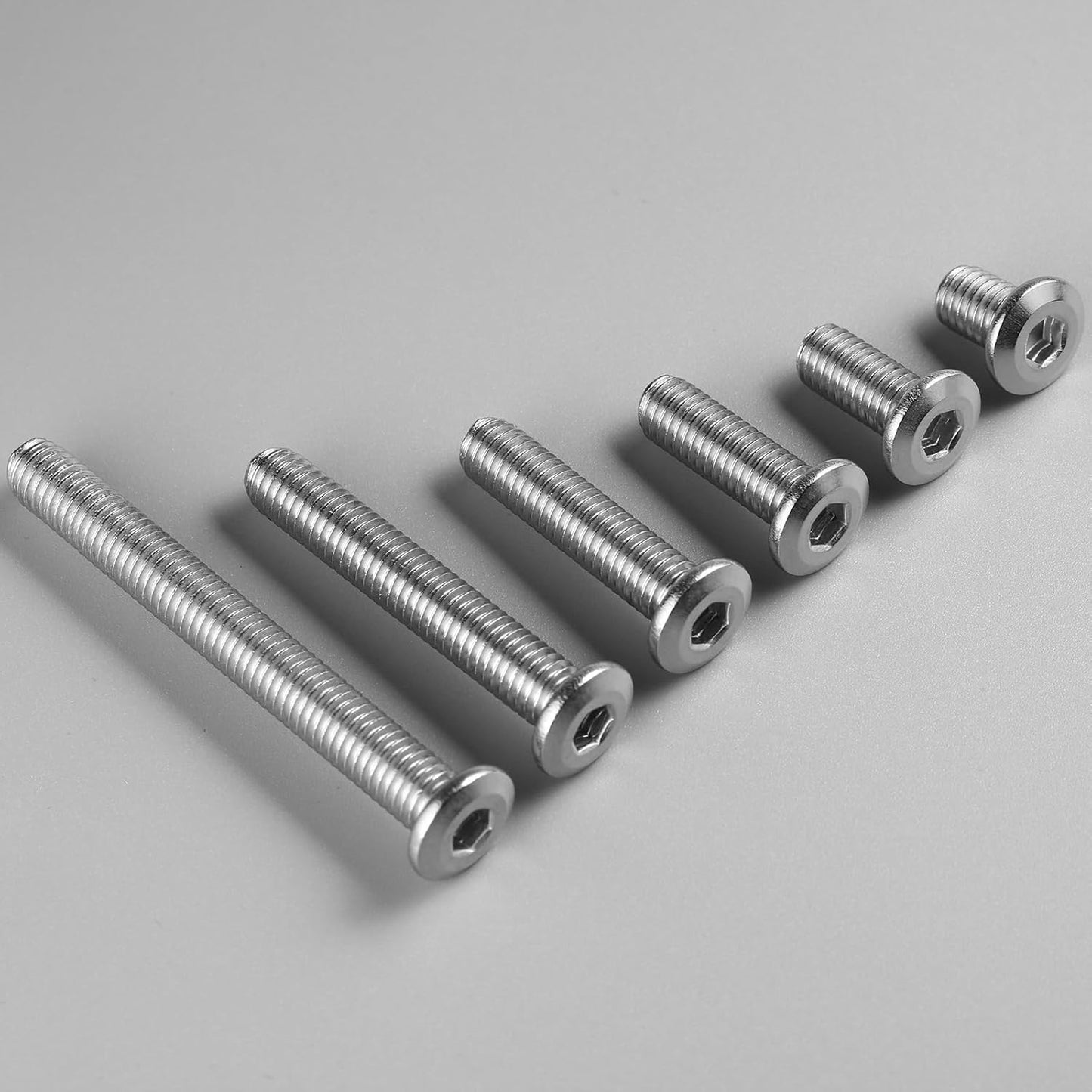 M6-1.0 x 45mm Flat Head Hex Socket Cap Screws Bolts 10Pcs, M6 Bolt 304 Stainless Steel 18-8 Furniture Bolts Full Thread, with Hex Spanner