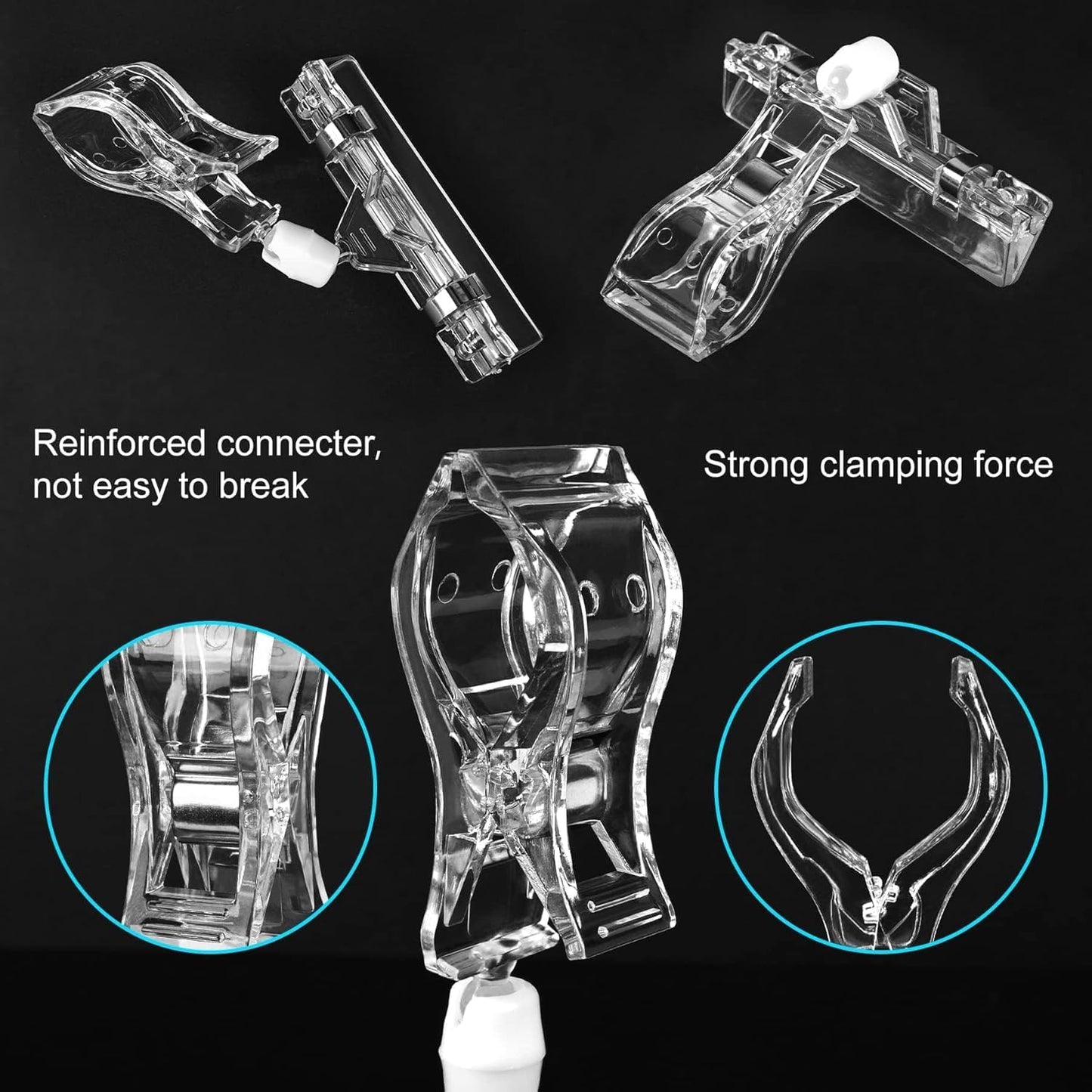 Clear Sign Clips Merchandise Display 12 Pack Plastic Label Pop Clips on Sign Holder Shelf Double Sided Swivel Price Tag Holders on Clothing Rack Rotatable Menu Clamps for Sale Retail Display