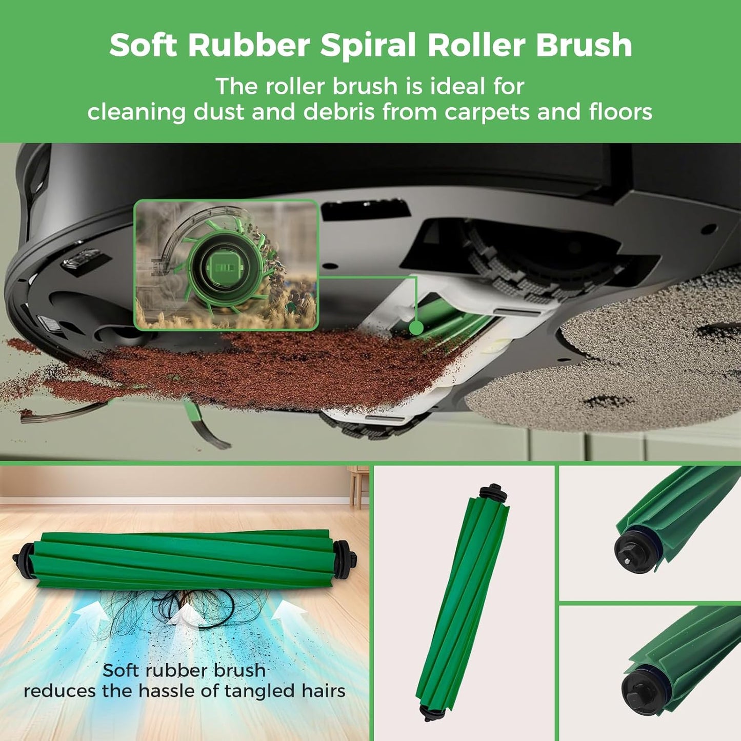 28PCS Accessories for iRobot Roomba Plus 405/505/507 Combo Robot Vacuum Cleaner, Parts Contents 2 Roller Brushes, 6 Side Brushes, 6 Dust Bags, 4 HEPA Filters, 8 Mop Pads, 1 Cleaning Brush