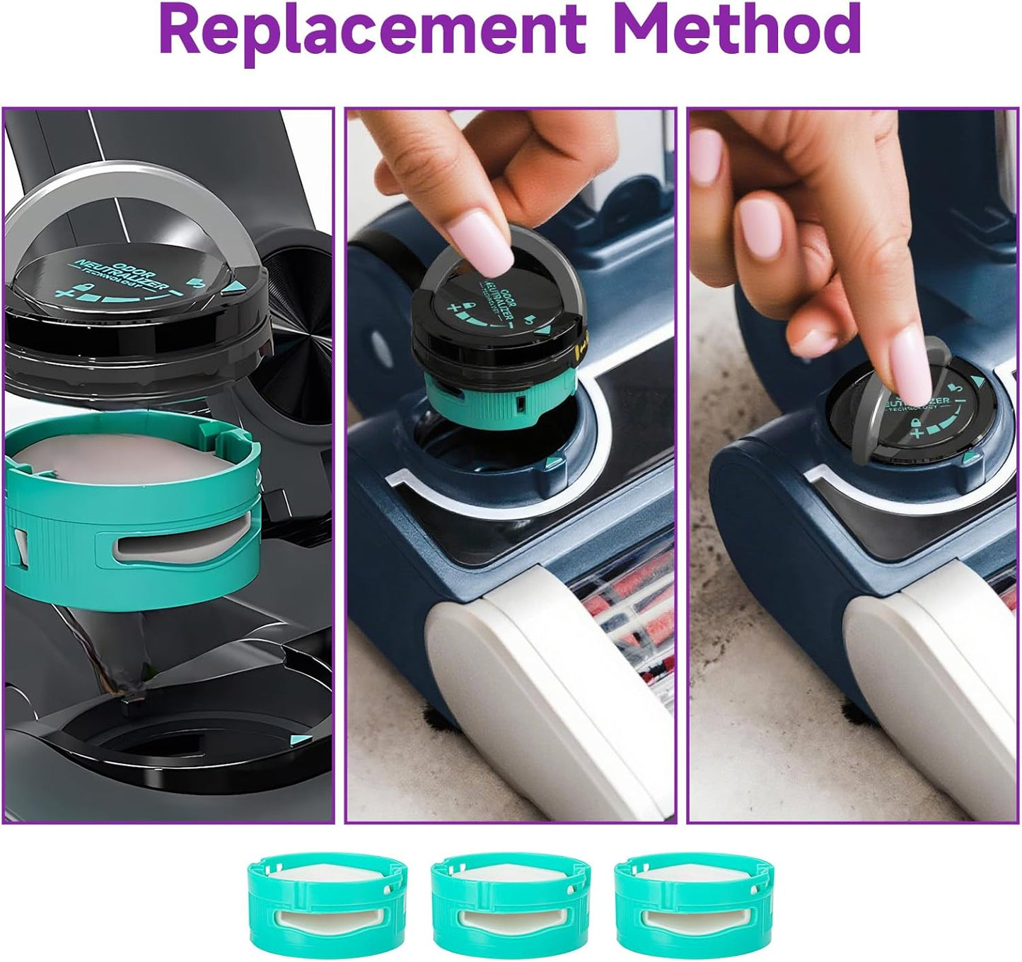 3 Pack for Shark Odor Neutralizer Cartridge Replacement for Shark Stratos Odor Neutralizer Cartridge UV900 ZU102 LA702 AZ3002 AZ4002 AZ3000 HZ3000 HZ3002 IZ862H IZ562H ZD550, Vacuum Part# 1541FC3000