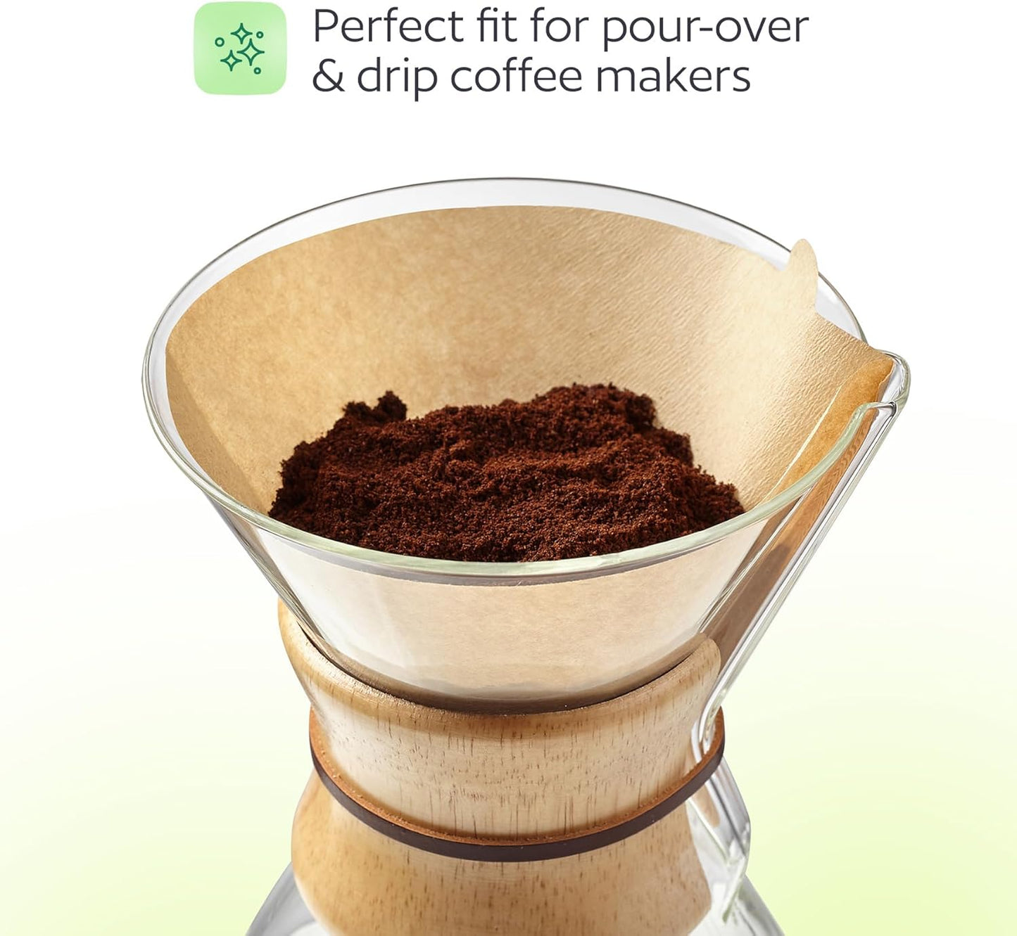 100 Count #4 Unbleached Paper Coffee Filters for Cuisinart, Ninja, BLACK+DECKER & other 8-12 Cup Coffee Makers - Perfect Paper Filter for Pour Over and Drip Coffee