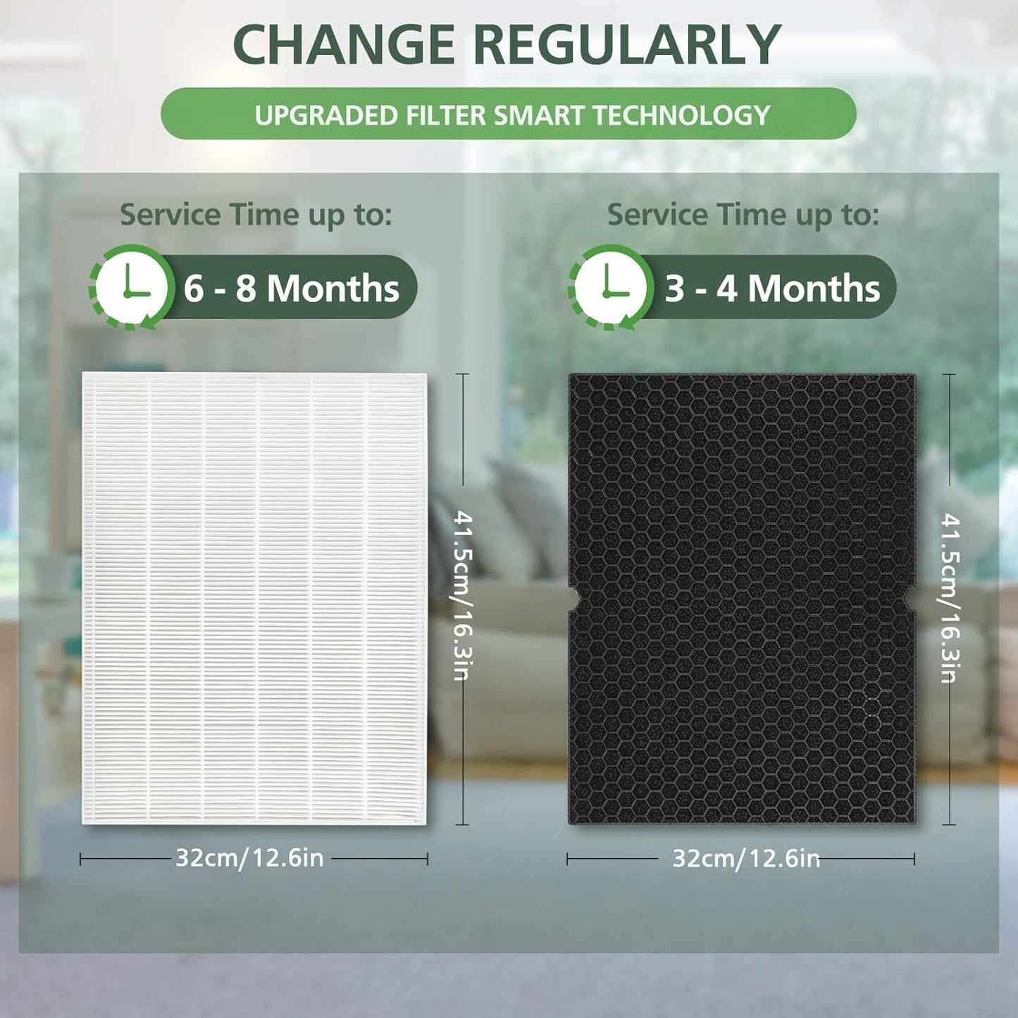 116130 Filter H HEPA Replacement Compatible with Winix 5500-2 Plasmawave Air Purifier and Winix AM80 Air Purifier - 2 HEPA and 2 Activated Carbon Filters Combo Pack