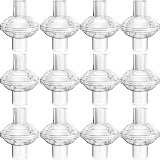 12-pack CPAP Inline Filter, Universal Inline CPAP Filter Compatible with BiPAP Machines ResMed,Dreamstation Standard, Any CACP Machine Size 22mm and 25mm Tube