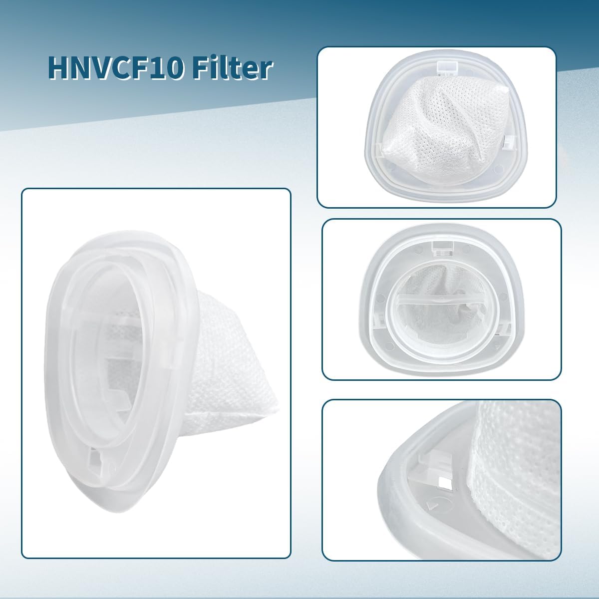 HNVCF10 Filter Replacement for Black and Decker Dustbuster Hand Vacuum HNVC115, HNVC215, HNVC220 Series, 4 Pack